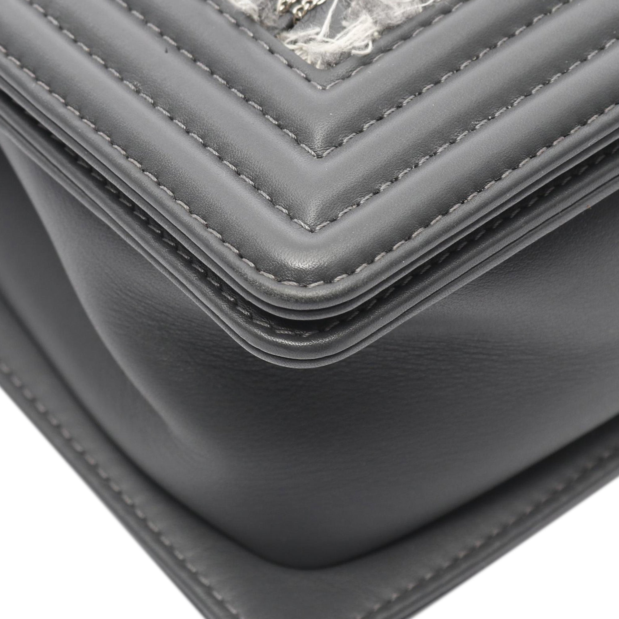 Chanel Old Medium Braided Tweed and Calfskin Boy Flap - image 6