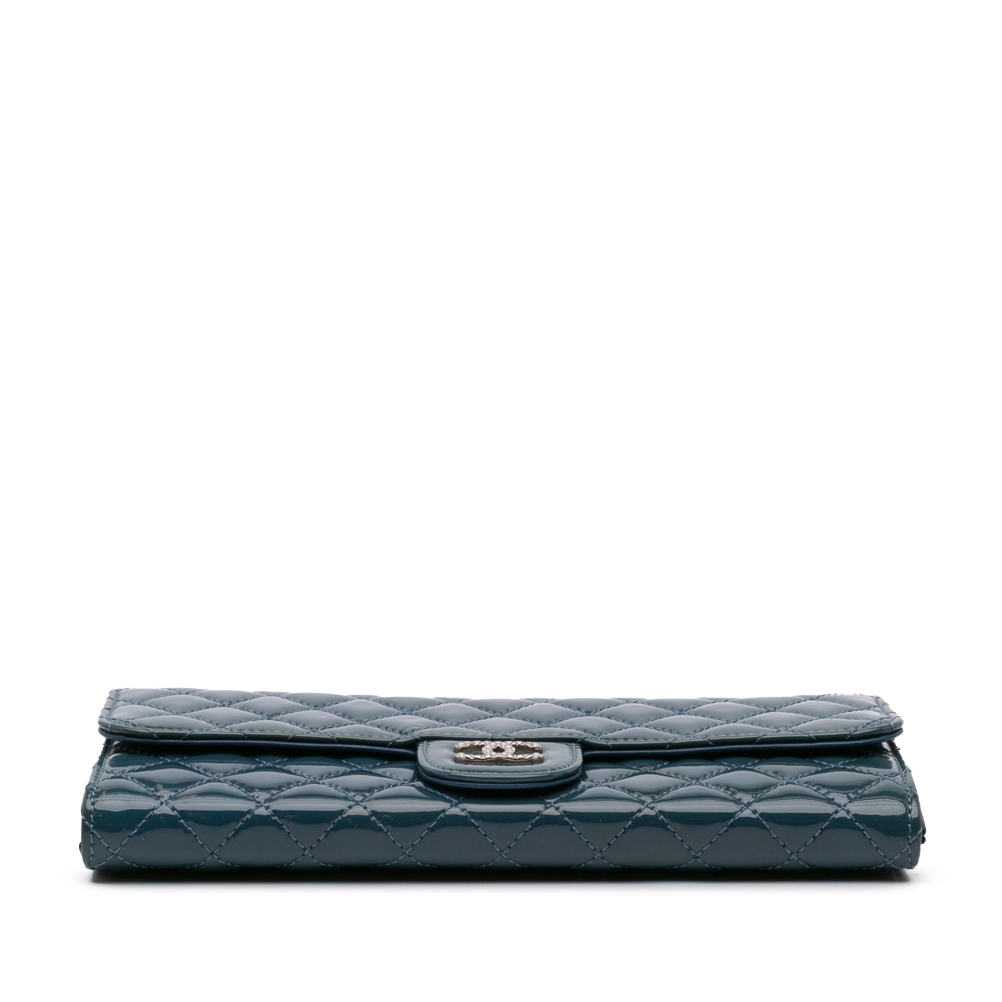 Chanel Quilted Patent Brilliant East West Flap Clutch with Chain - image 3