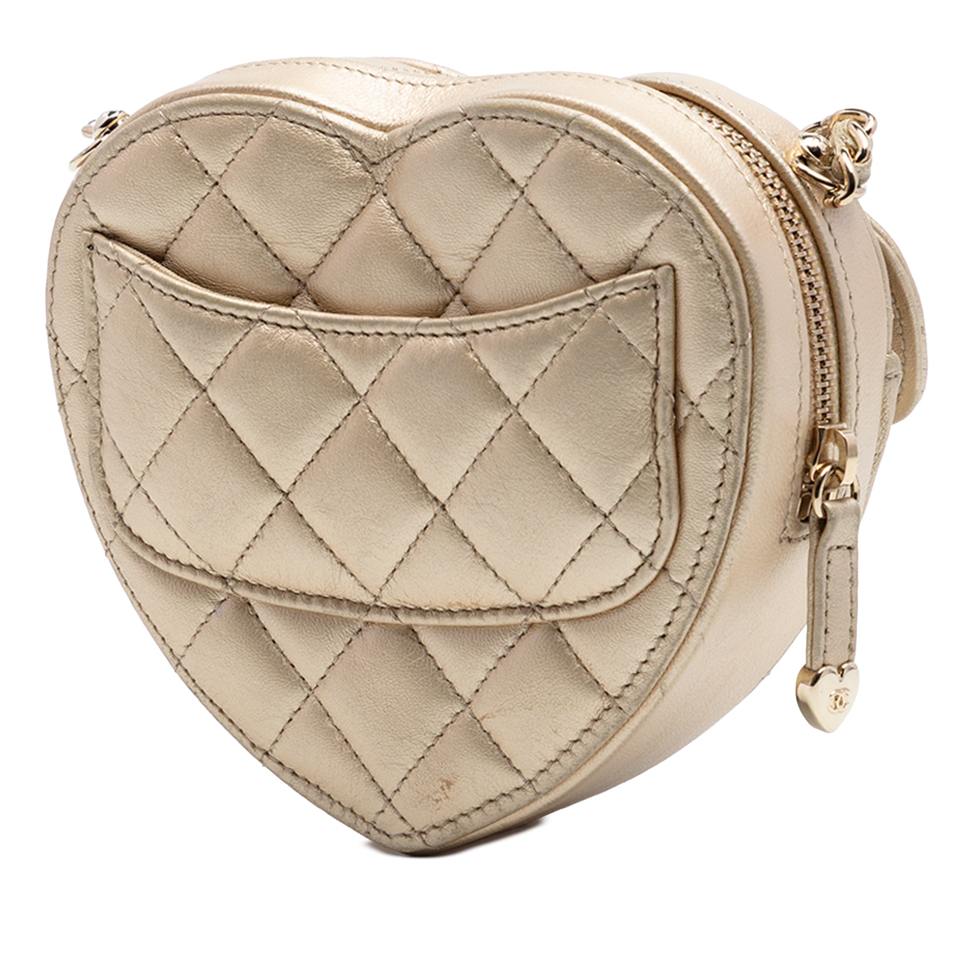 Chanel Mini Metallic Lambskin CC in Love Heart Crossbody - image 2