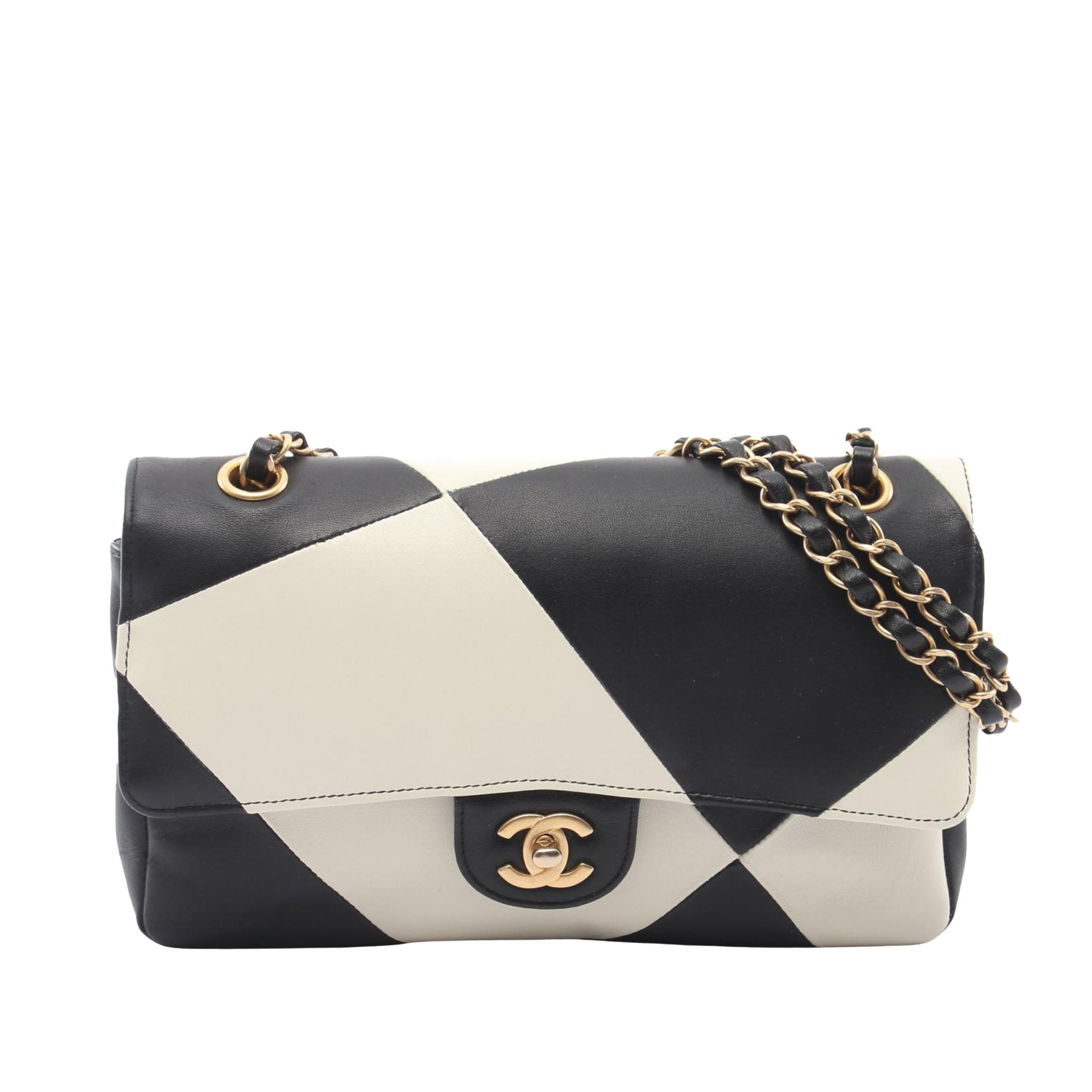 Chanel Medium Classic Lambskin Geometric Patchwork Double Flap - image 1