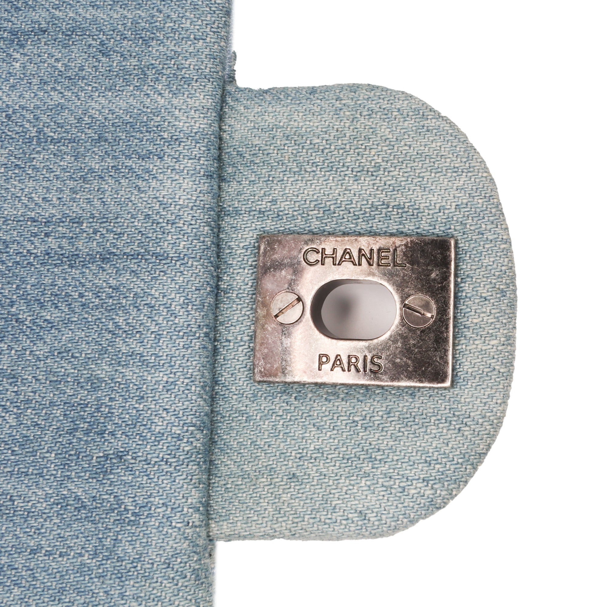 Chanel Medium Embroidered Denim Perfume Bottle Single Flap - image 7