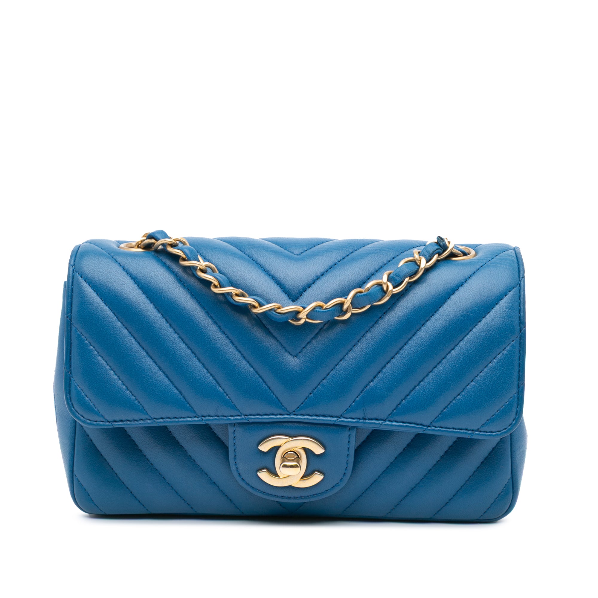 Chanel Mini Rectangular Classic Chevron Lambskin Single Flap - image 1
