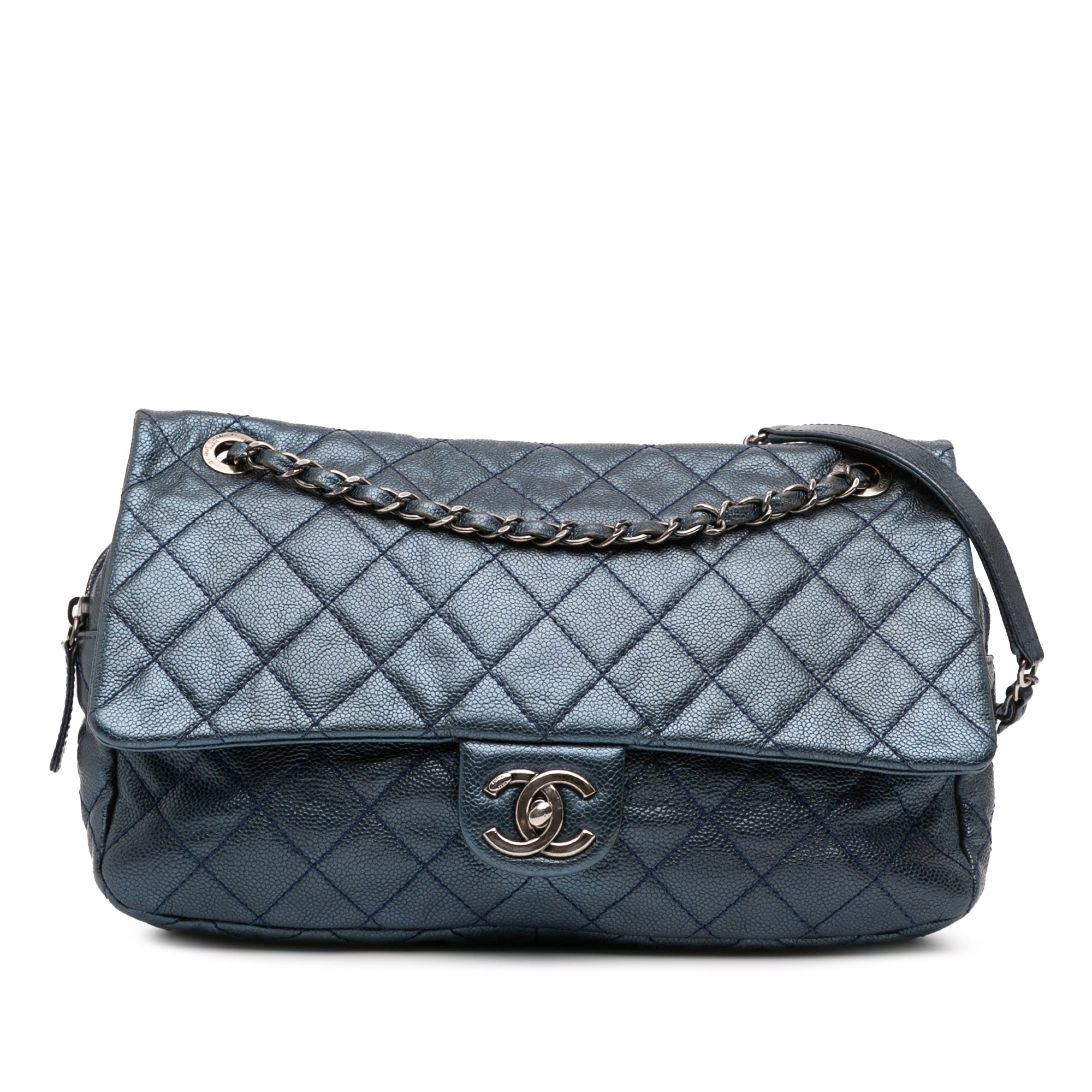 Chanel Jumbo Quilted Iridescent Caviar Easy Flap - image 1
