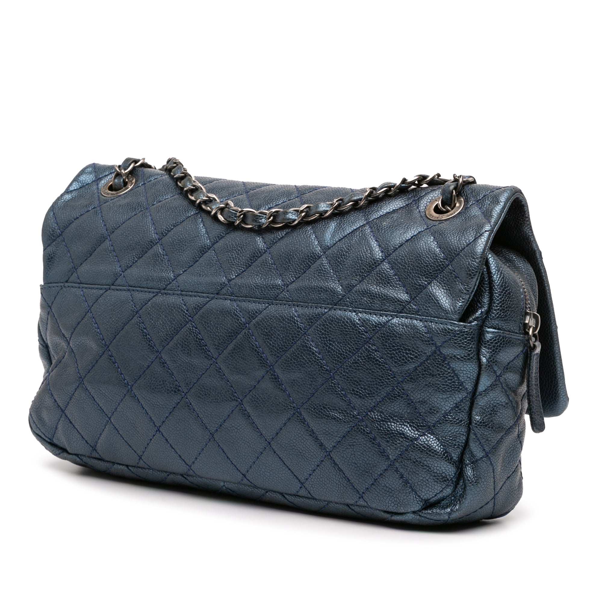 Chanel Jumbo Quilted Iridescent Caviar Easy Flap - image 2