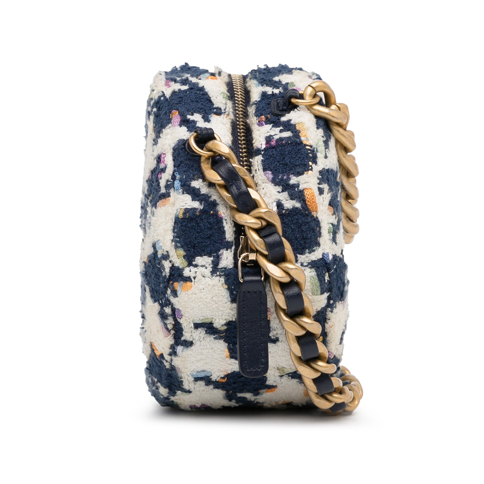 Chanel Tweed 19 Round Clutch with Chain - image 3