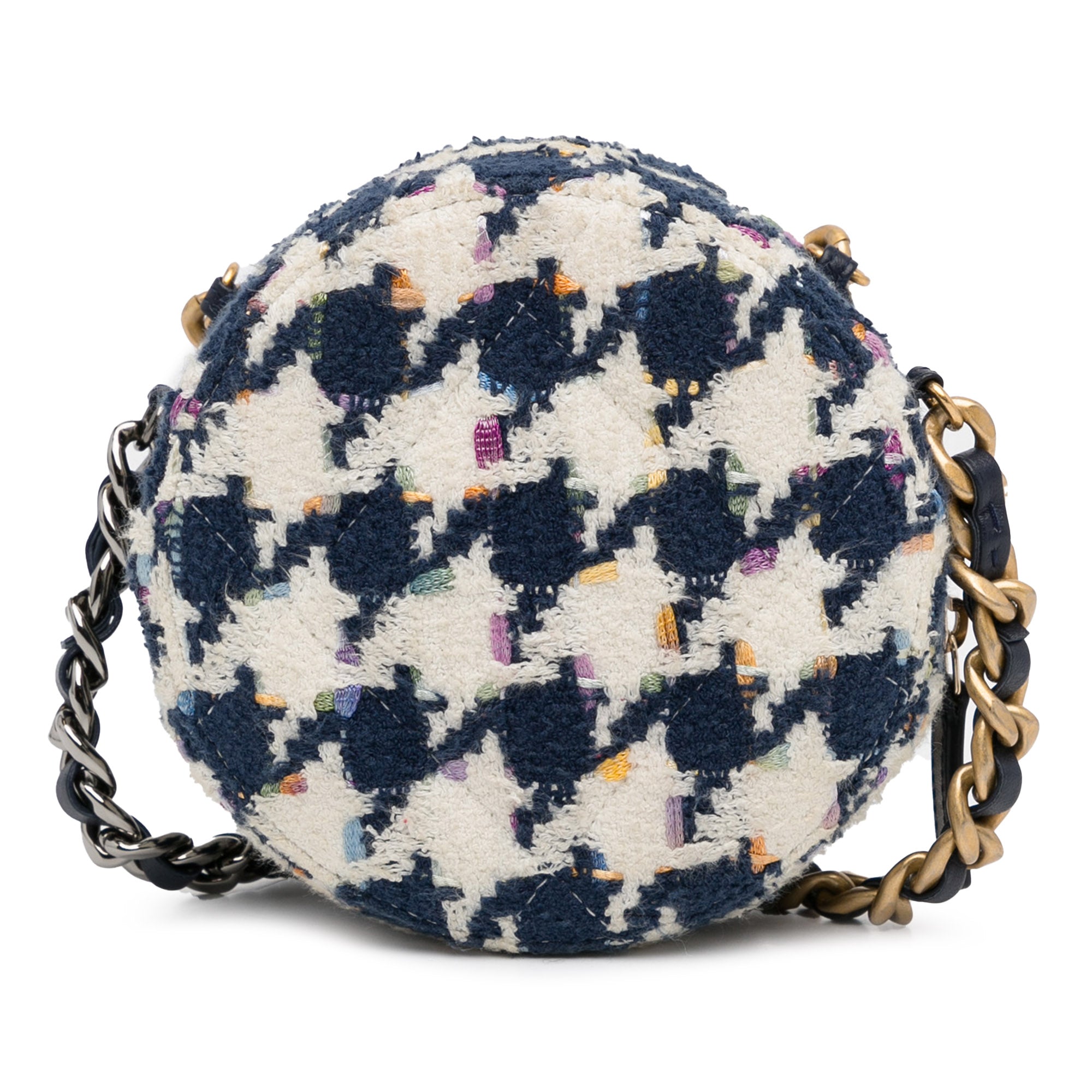Chanel Tweed 19 Round Clutch with Chain - image 4