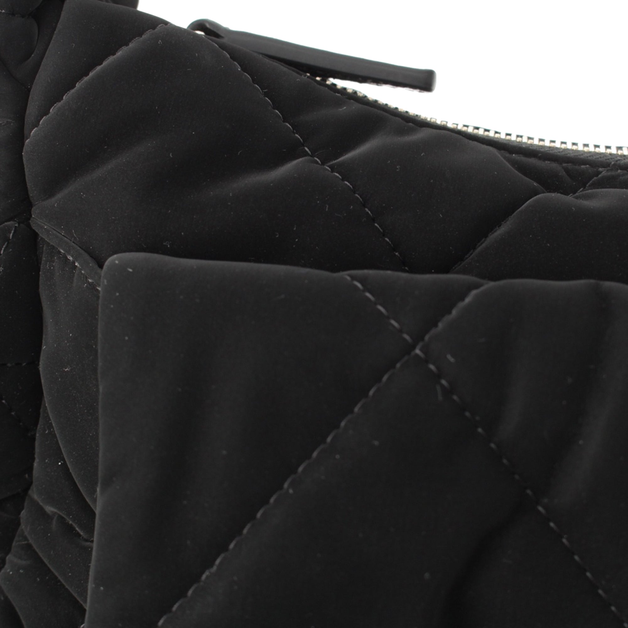 Chanel Large CC Quilted Velvet Effect Nylon Bowling Bag - image 11