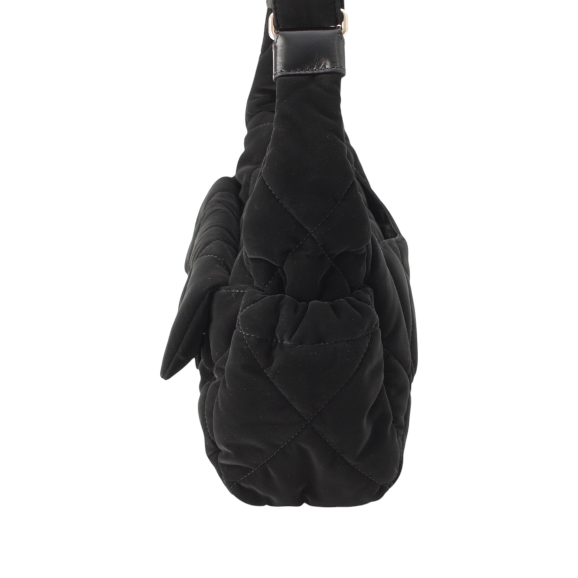Chanel Large CC Quilted Velvet Effect Nylon Bowling Bag - image 4