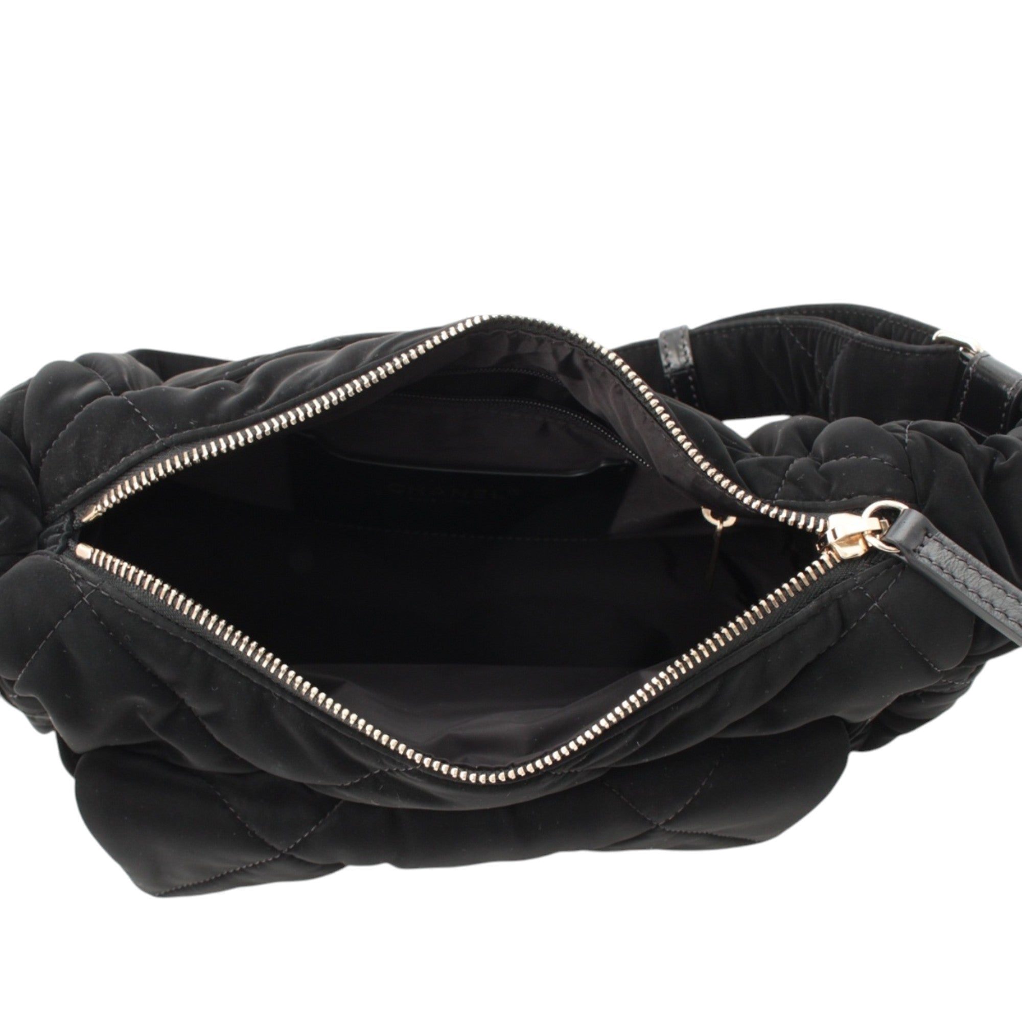 Chanel Large CC Quilted Velvet Effect Nylon Bowling Bag - image 7