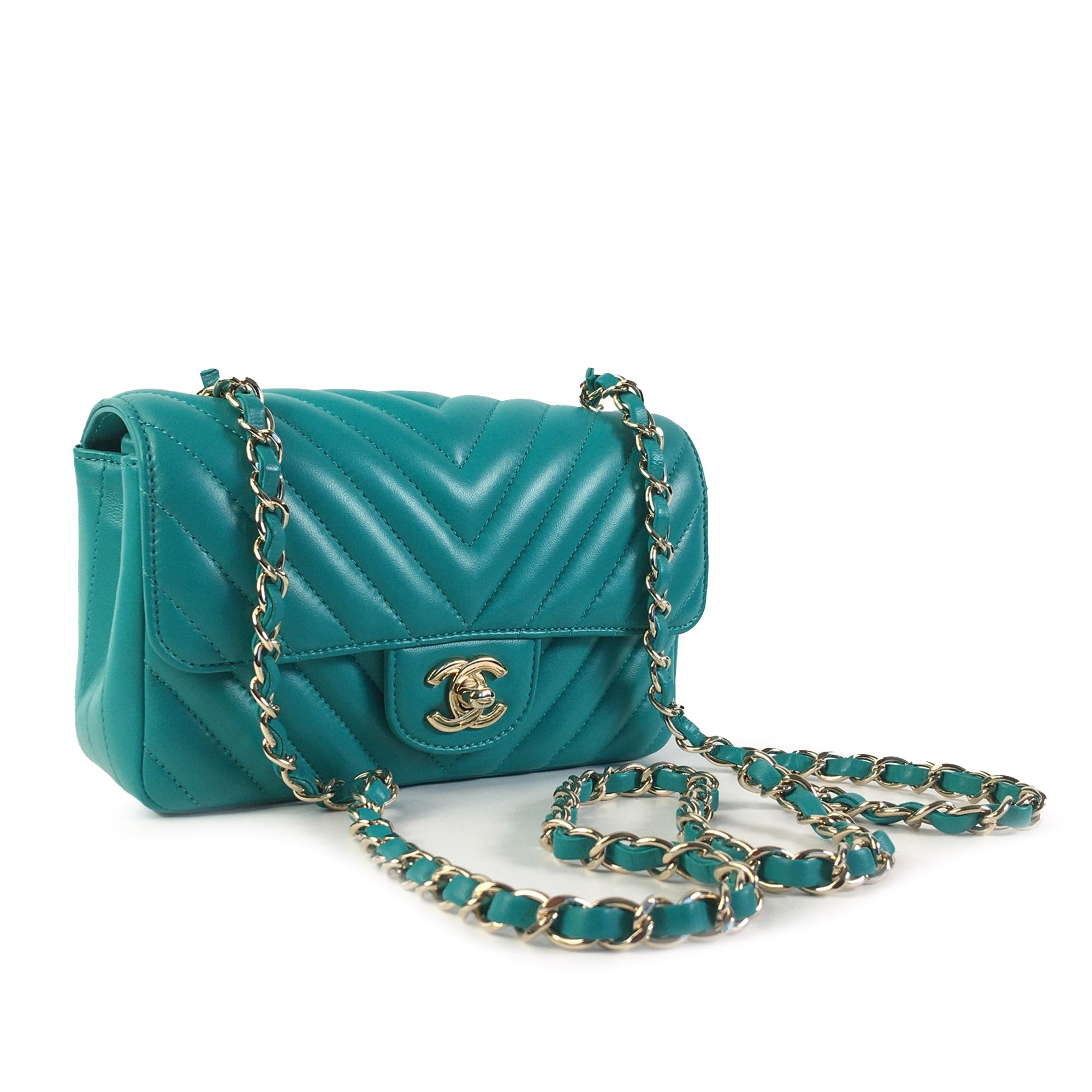 Chanel Mini Rectangular Chevron Lambskin Single Flap - image 2