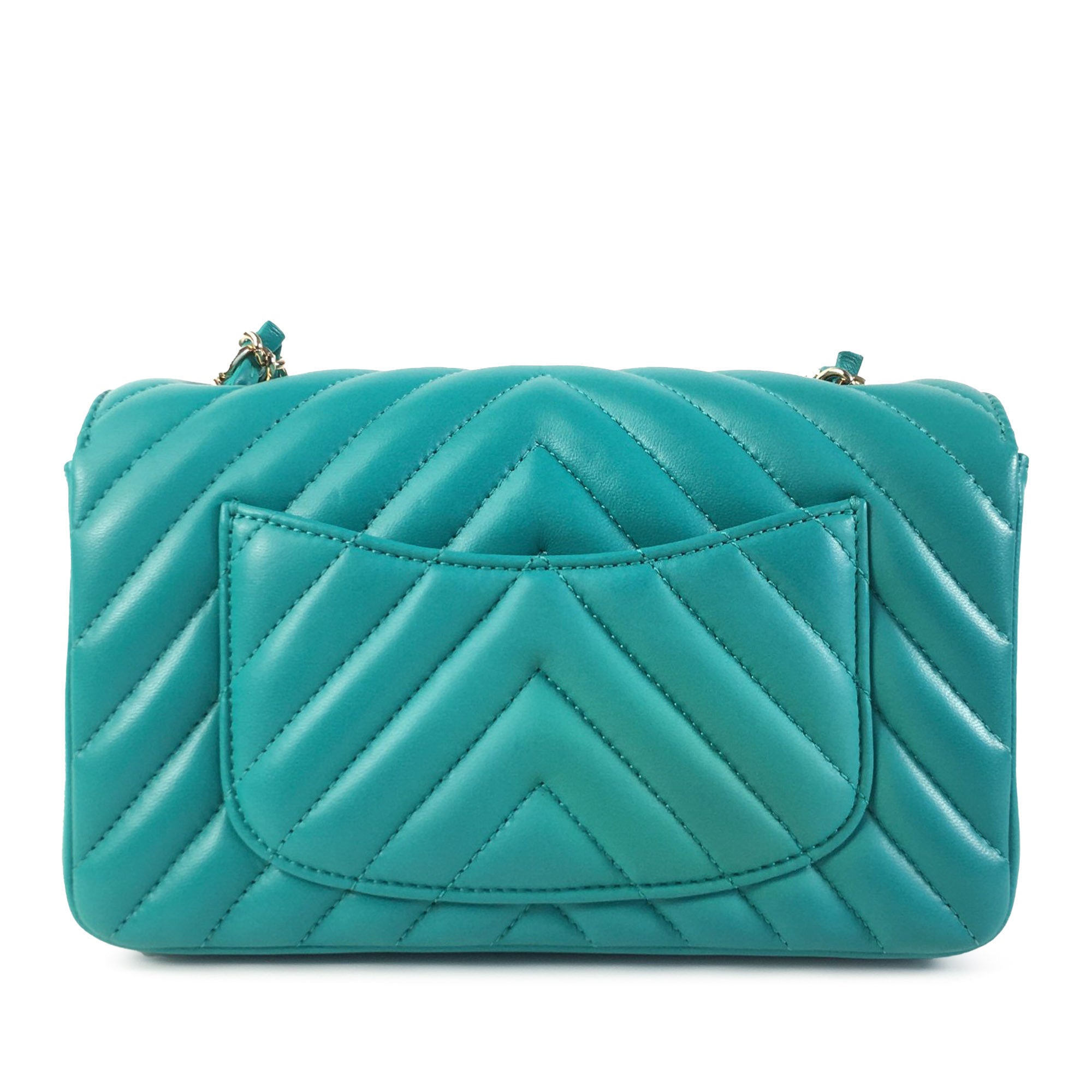 Chanel Mini Rectangular Chevron Lambskin Single Flap - image 3