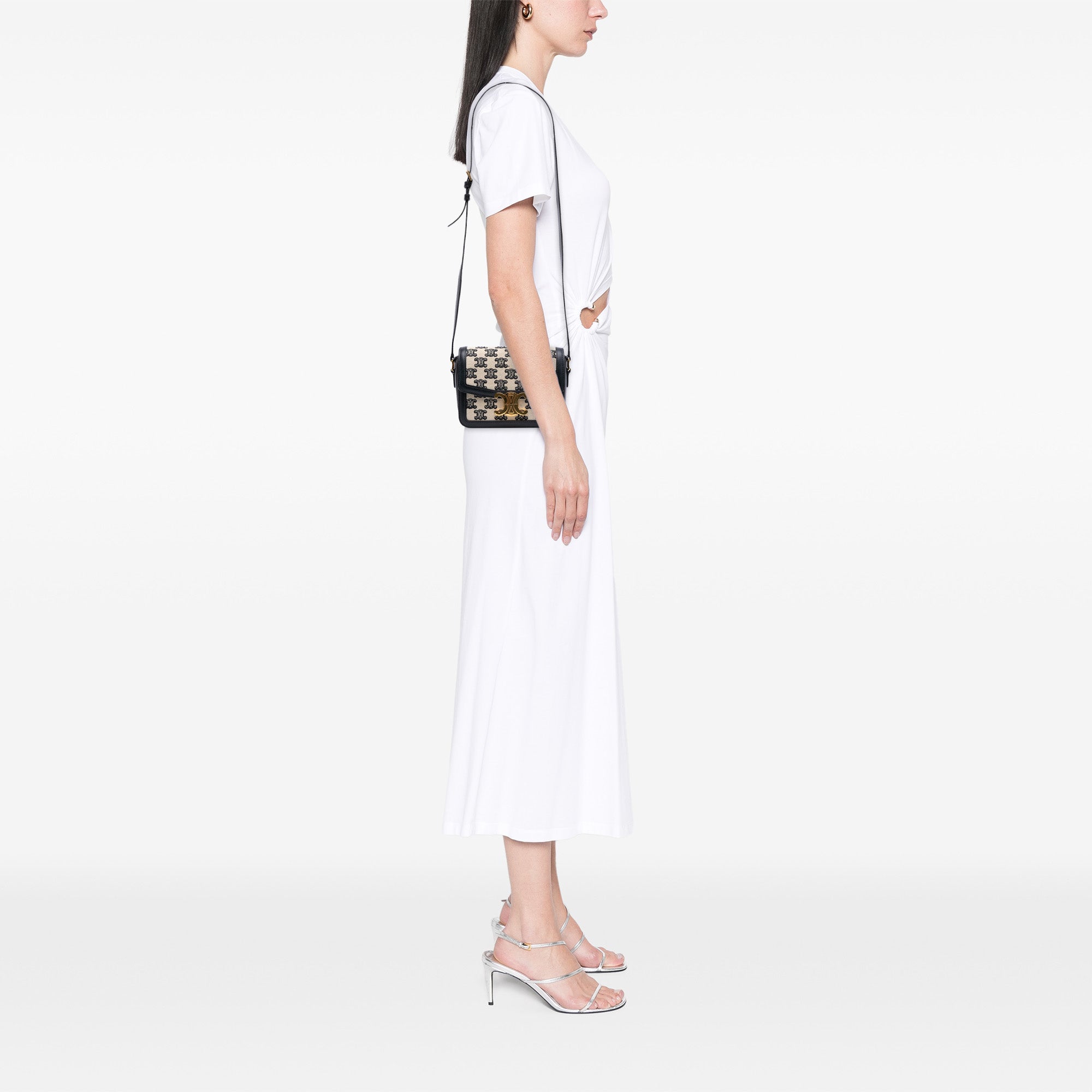 Celine Teen Embroidered Canvas and Calfskin Triomphe Crossbody - image 7