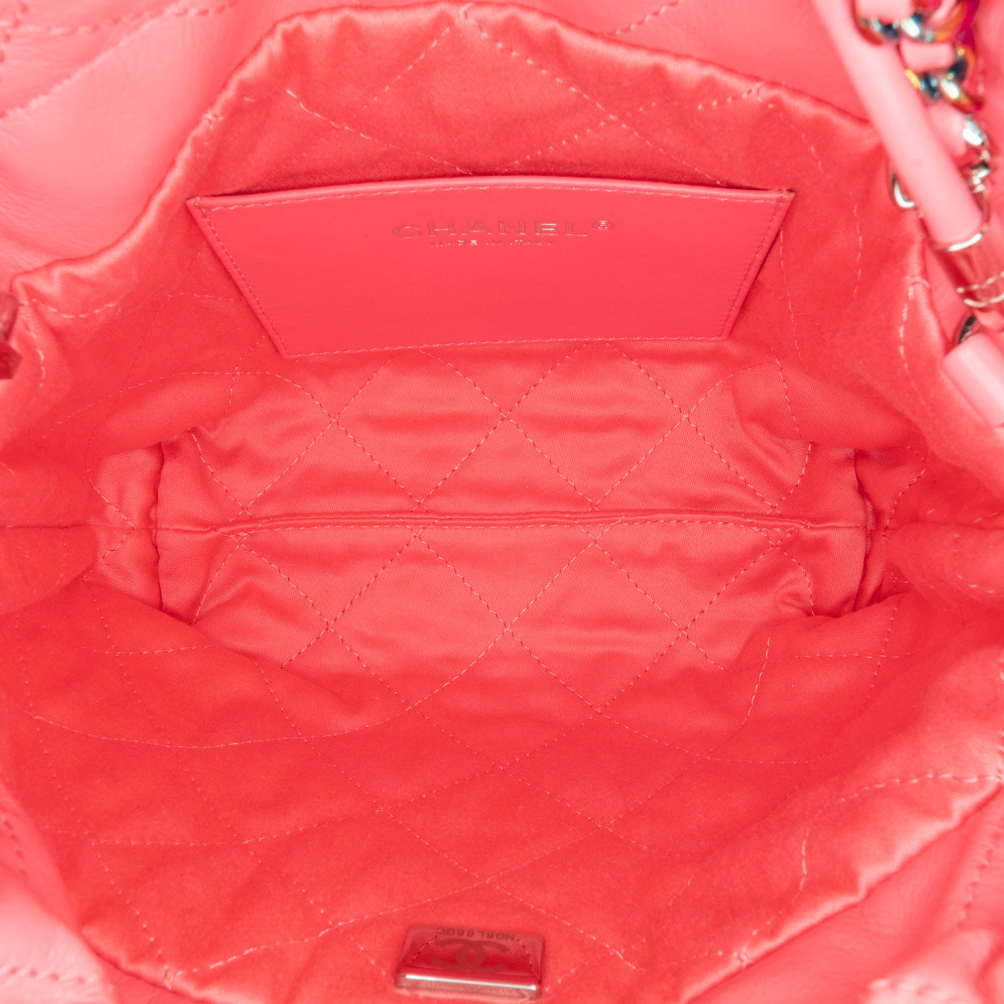 Chanel Mini Shiny Calfskin Rainbow Hardware 22 Handbag - image 5