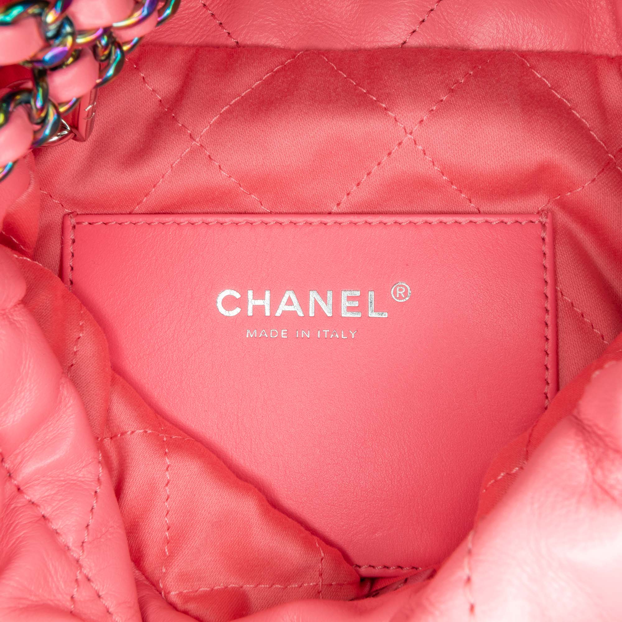 Chanel Mini Shiny Calfskin Rainbow Hardware 22 Handbag - image 6