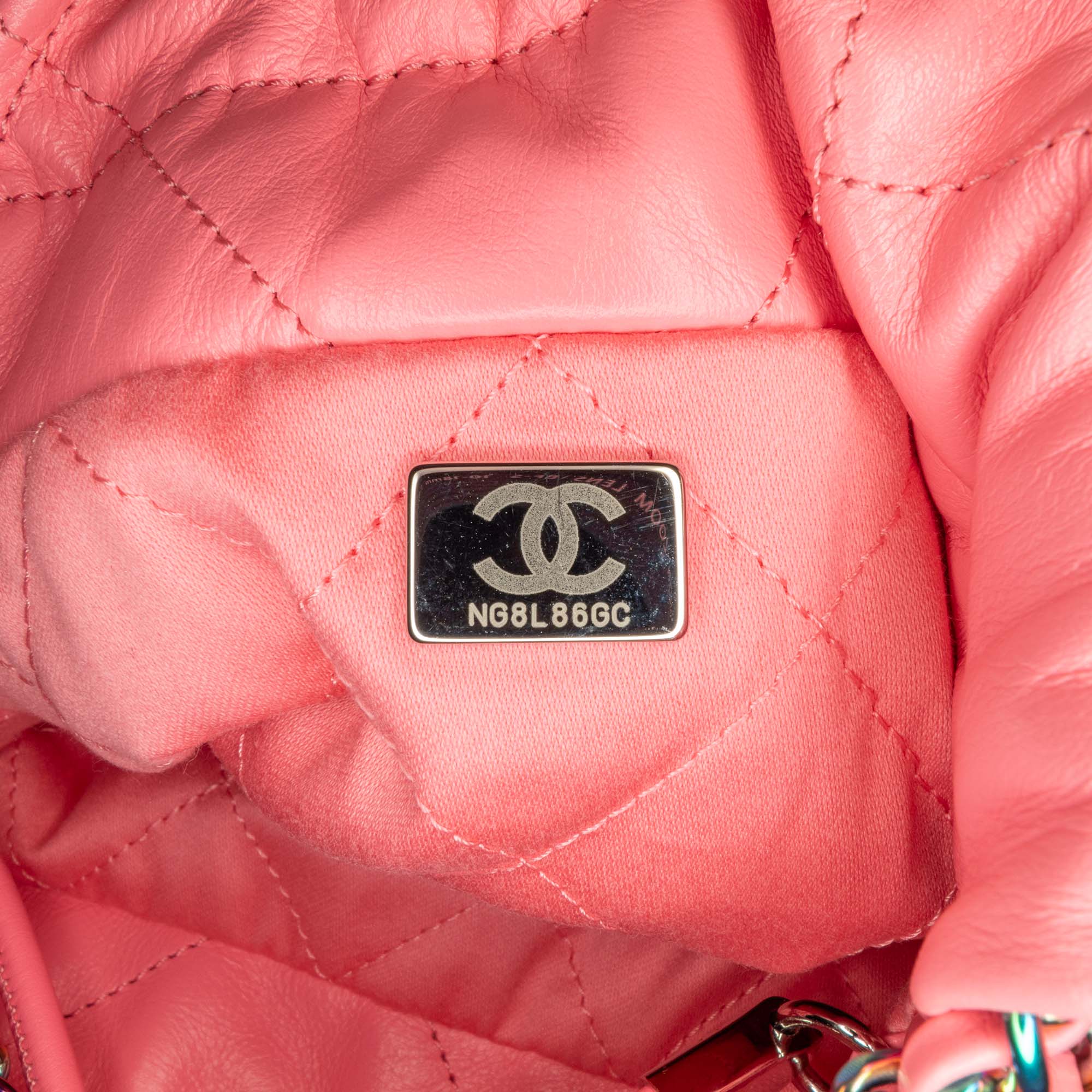 Chanel Mini Shiny Calfskin Rainbow Hardware 22 Handbag - image 7