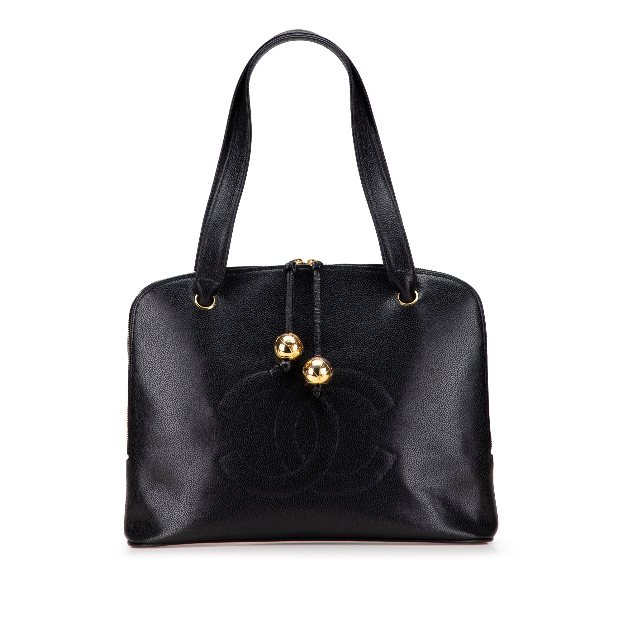 Chanel CC Caviar Two Way Zip Shoulder Bag - image 1