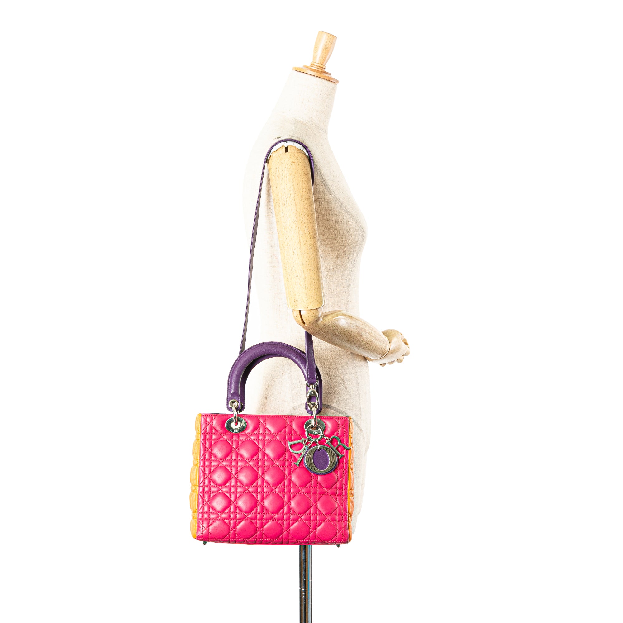 Dior Medium Tricolor Lambskin Cannage Lady Dior - image 13