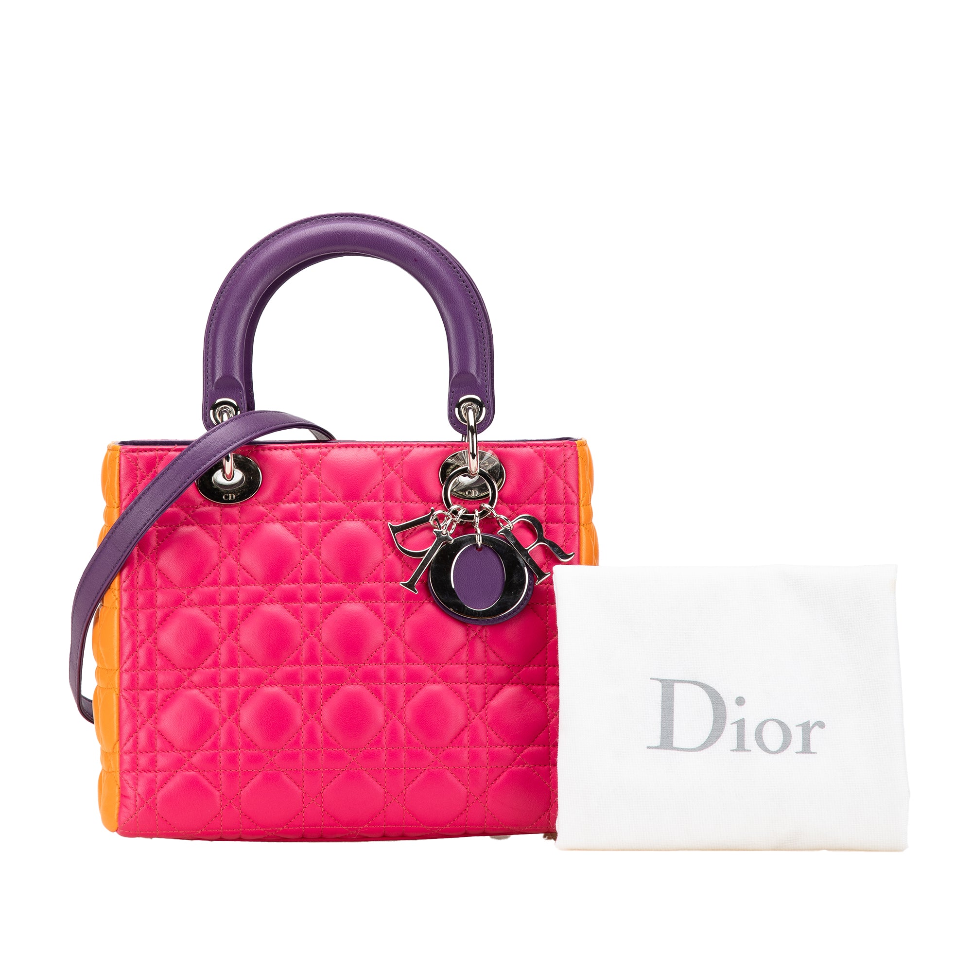 Dior Medium Tricolor Lambskin Cannage Lady Dior - image 14