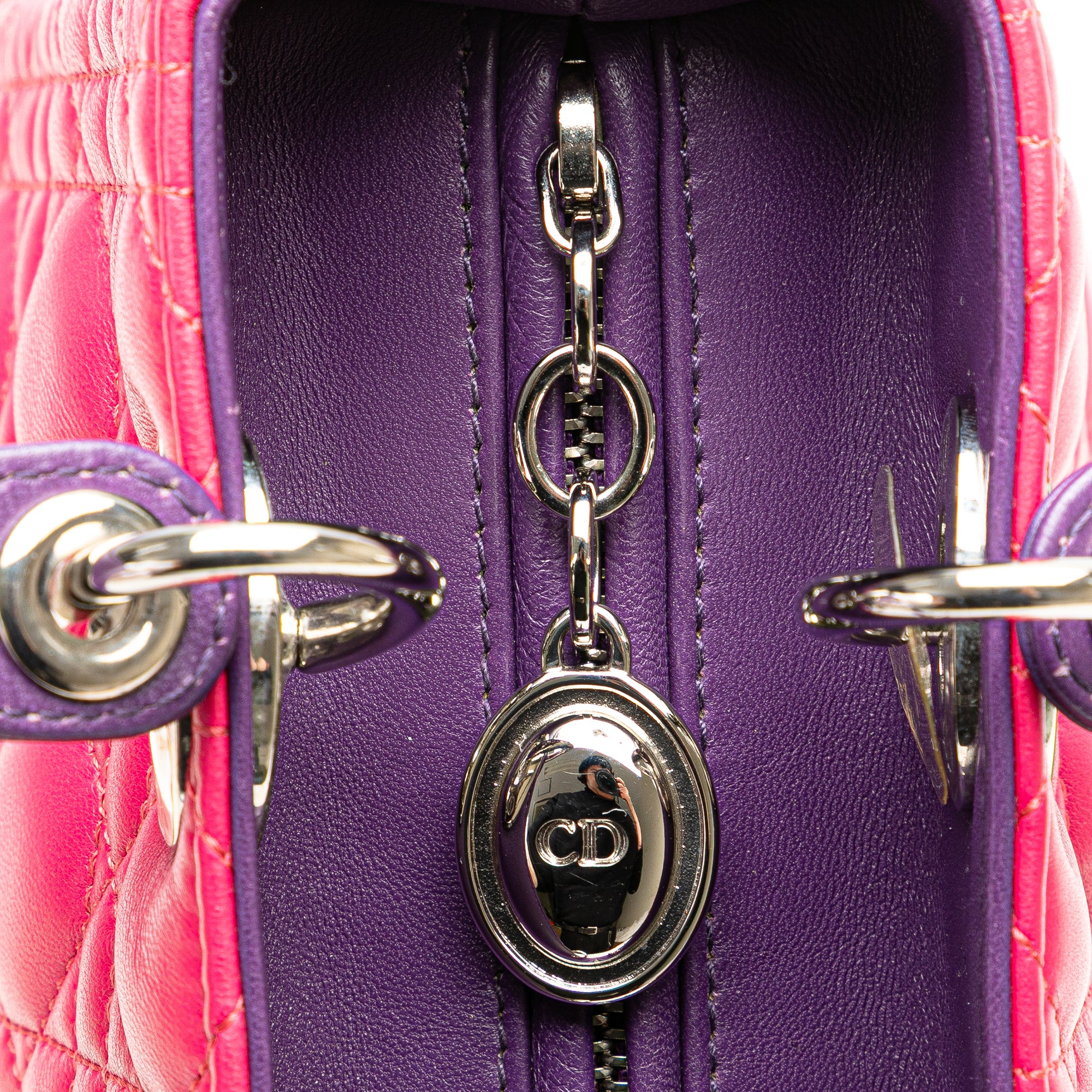 Dior Medium Tricolor Lambskin Cannage Lady Dior - image 7