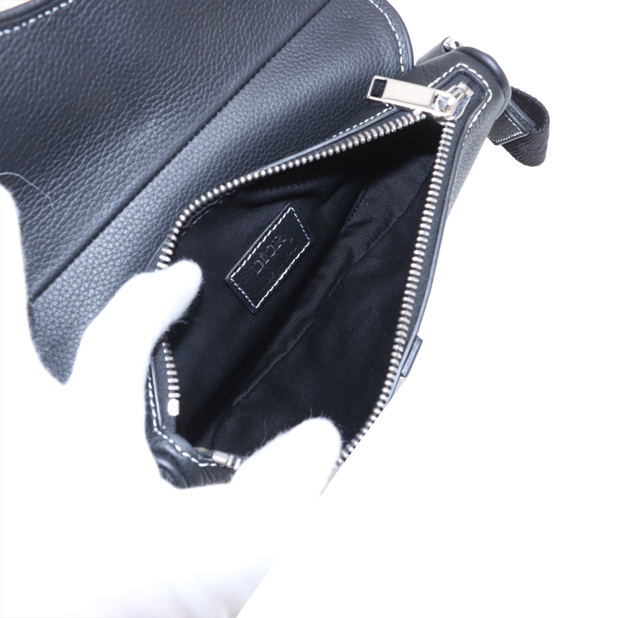 Dior Grained Calfskin Saddle Crossbody - image 3