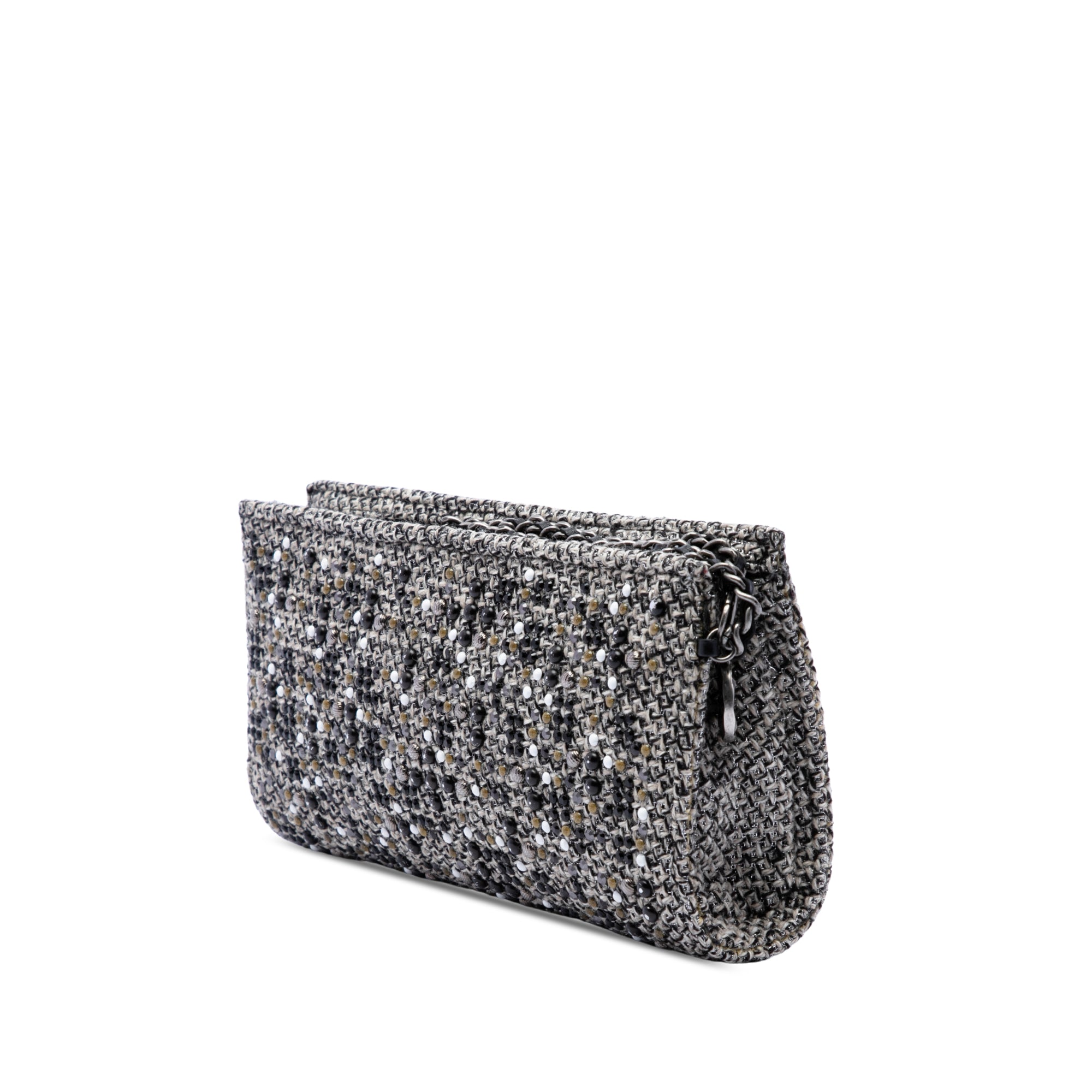 Chanel Monochrome Tweed Embellished Mineral Nights Pochette Wristlet - image 2