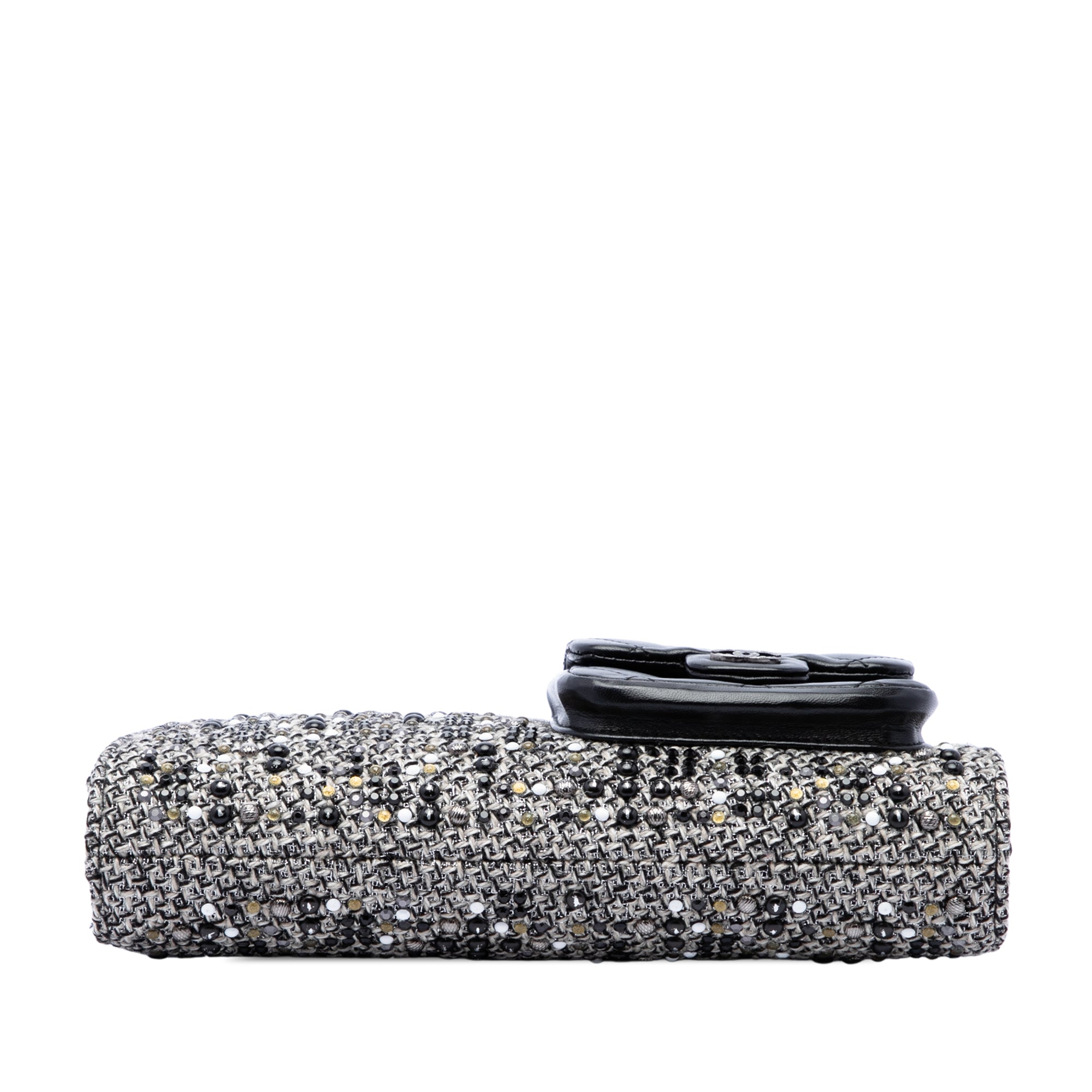 Chanel Monochrome Tweed Embellished Mineral Nights Pochette Wristlet - image 3