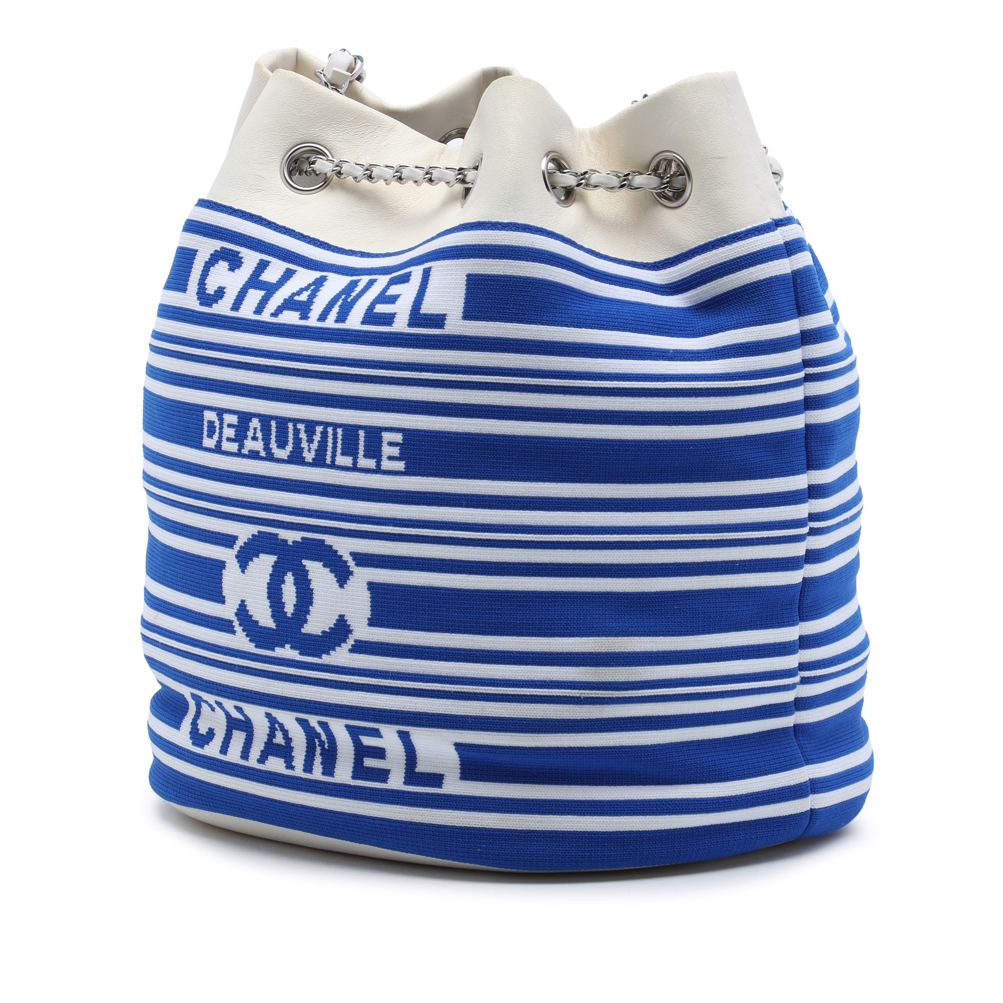 Chanel Venise Biarritz Mixed Fibers and Lambskin Drawstring Bucket Bag - image 2