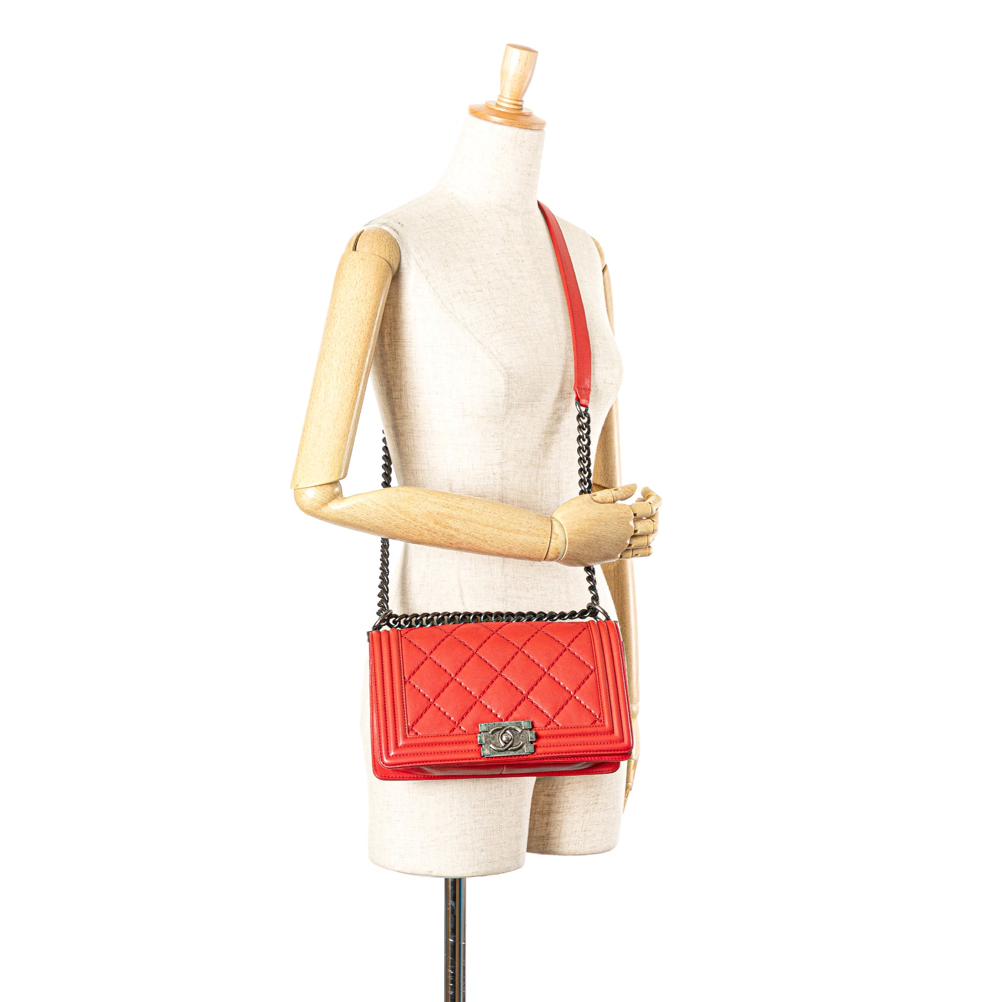 Chanel Old Medium Calfskin Double Stitch Boy Flap - image 13