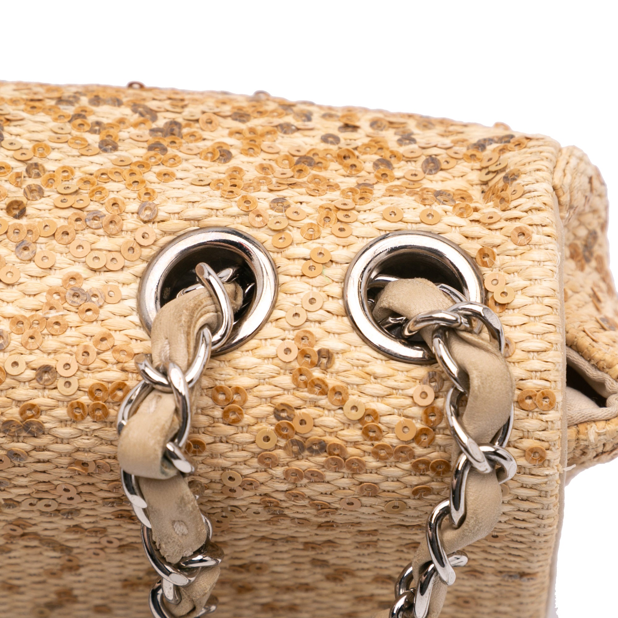 Chanel Small Raffia Sequin Single Flap - image 10