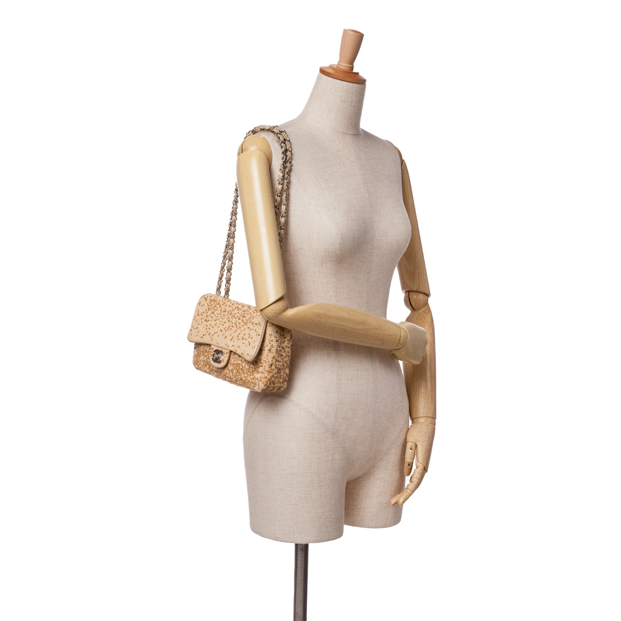 Chanel Small Raffia Sequin Single Flap - image 11