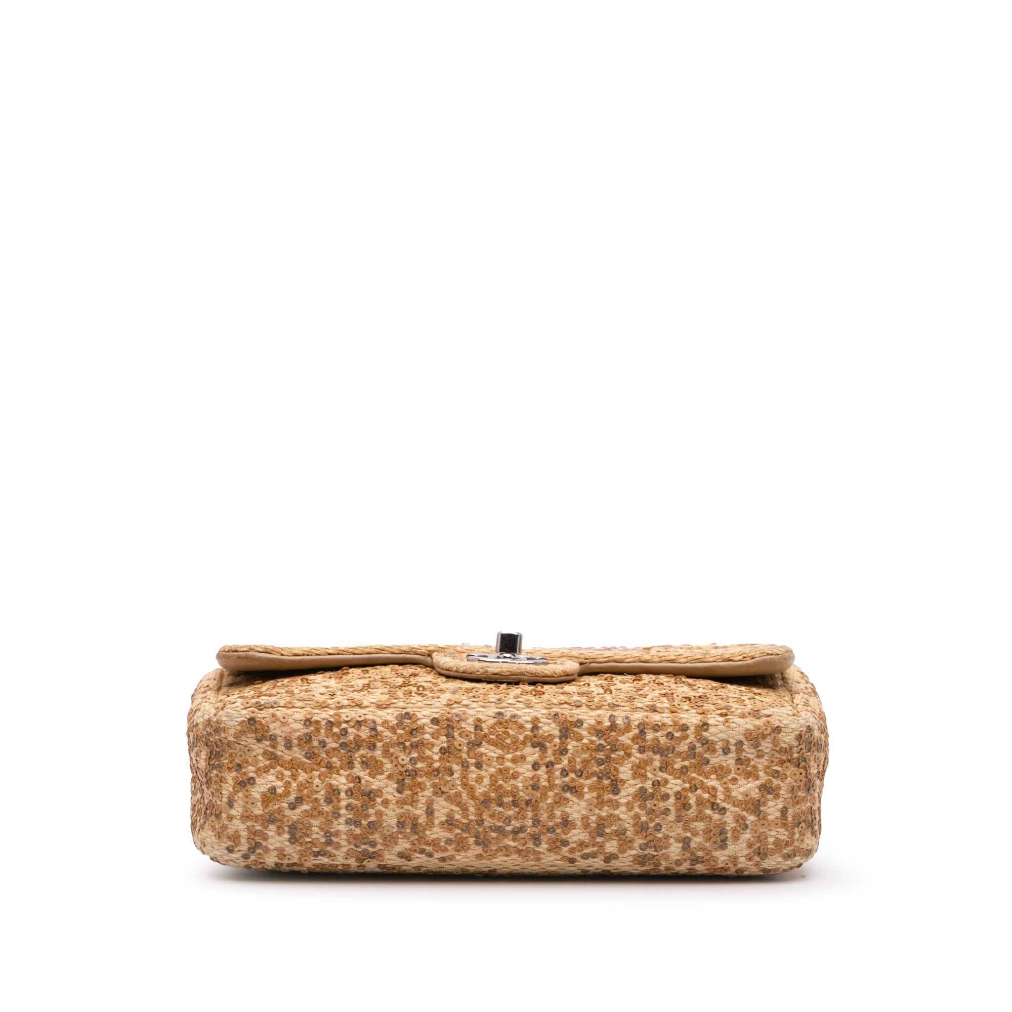 Chanel Small Raffia Sequin Single Flap - image 3