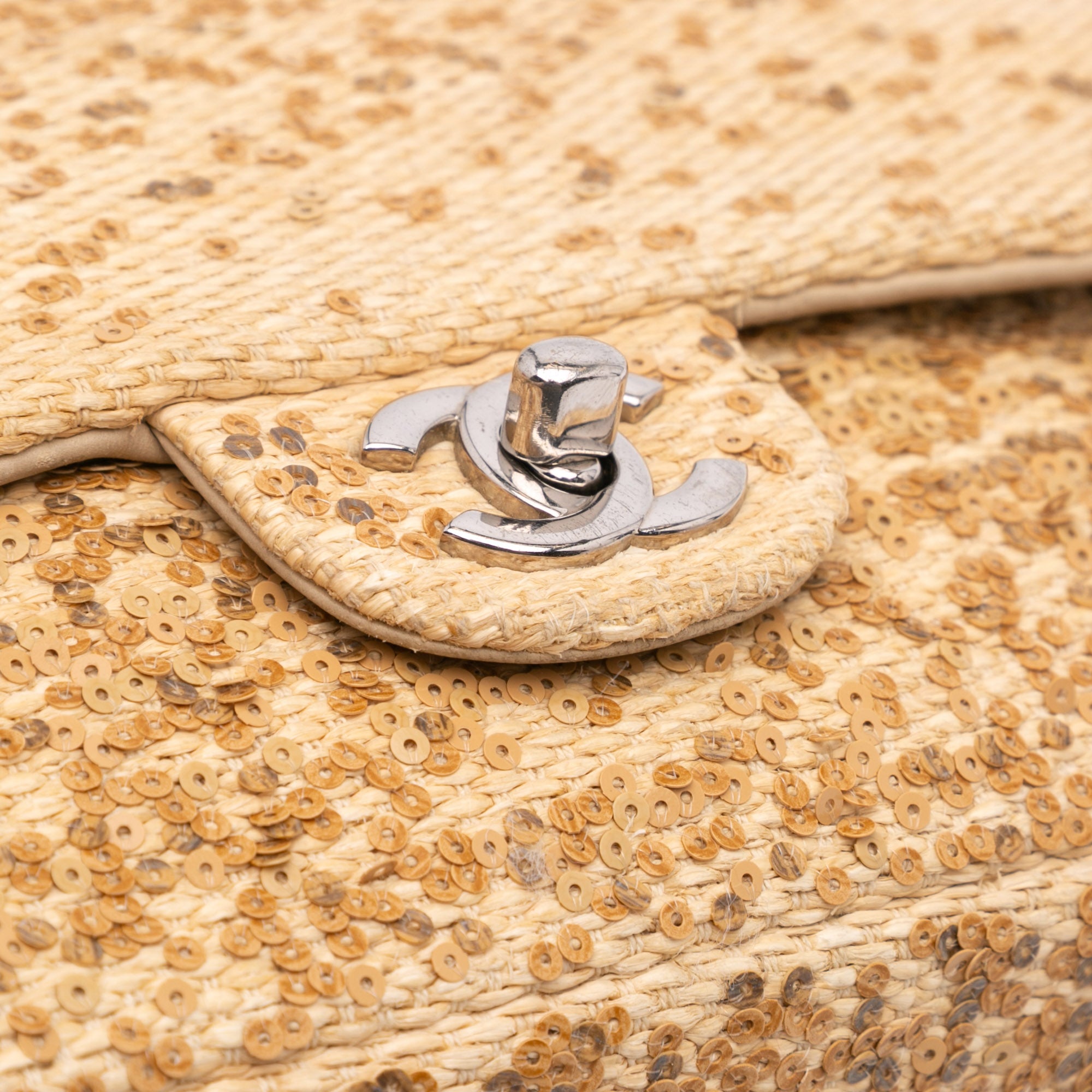 Chanel Small Raffia Sequin Single Flap - image 8