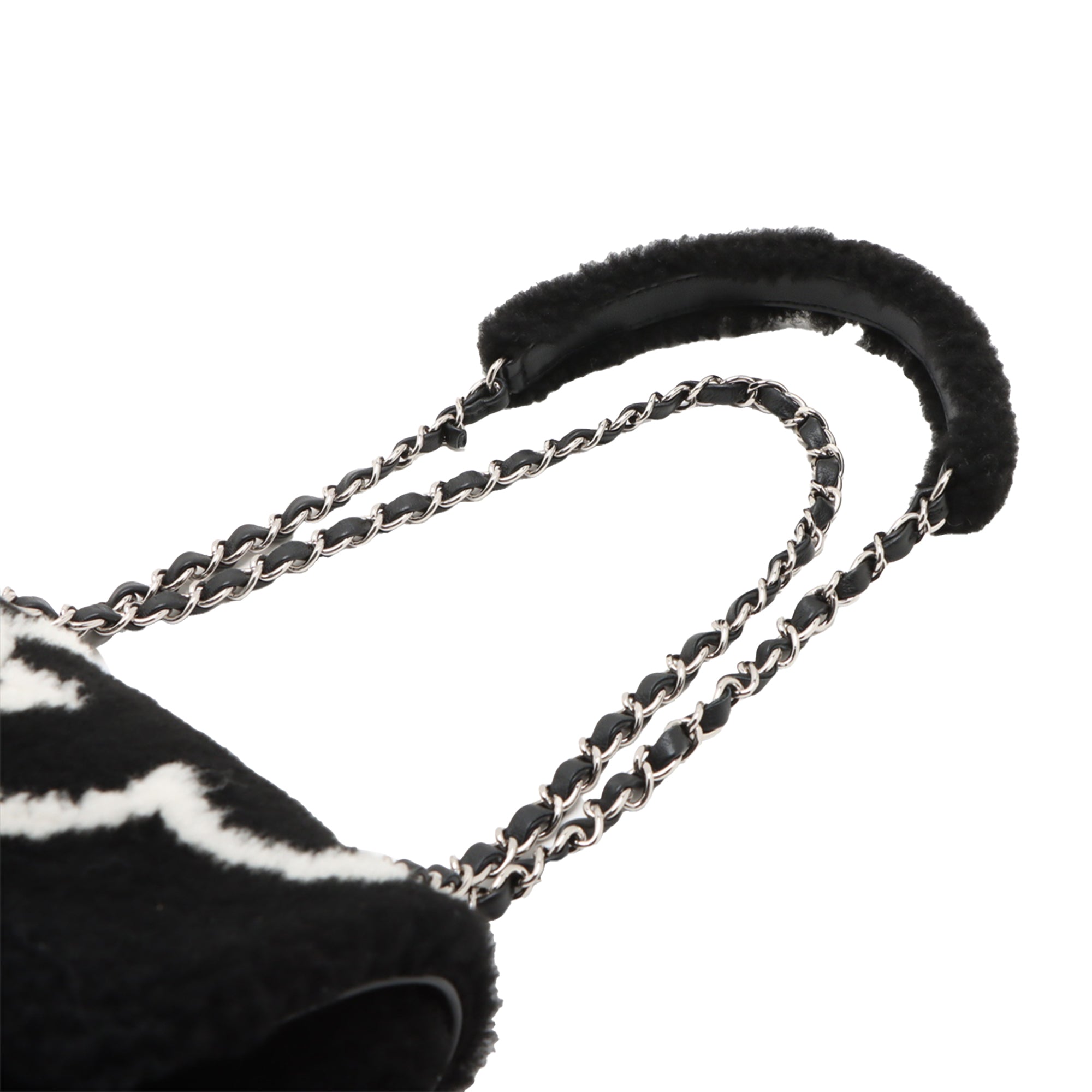 Chanel Shearling Camellia Pearl Embellished Flap - image 9