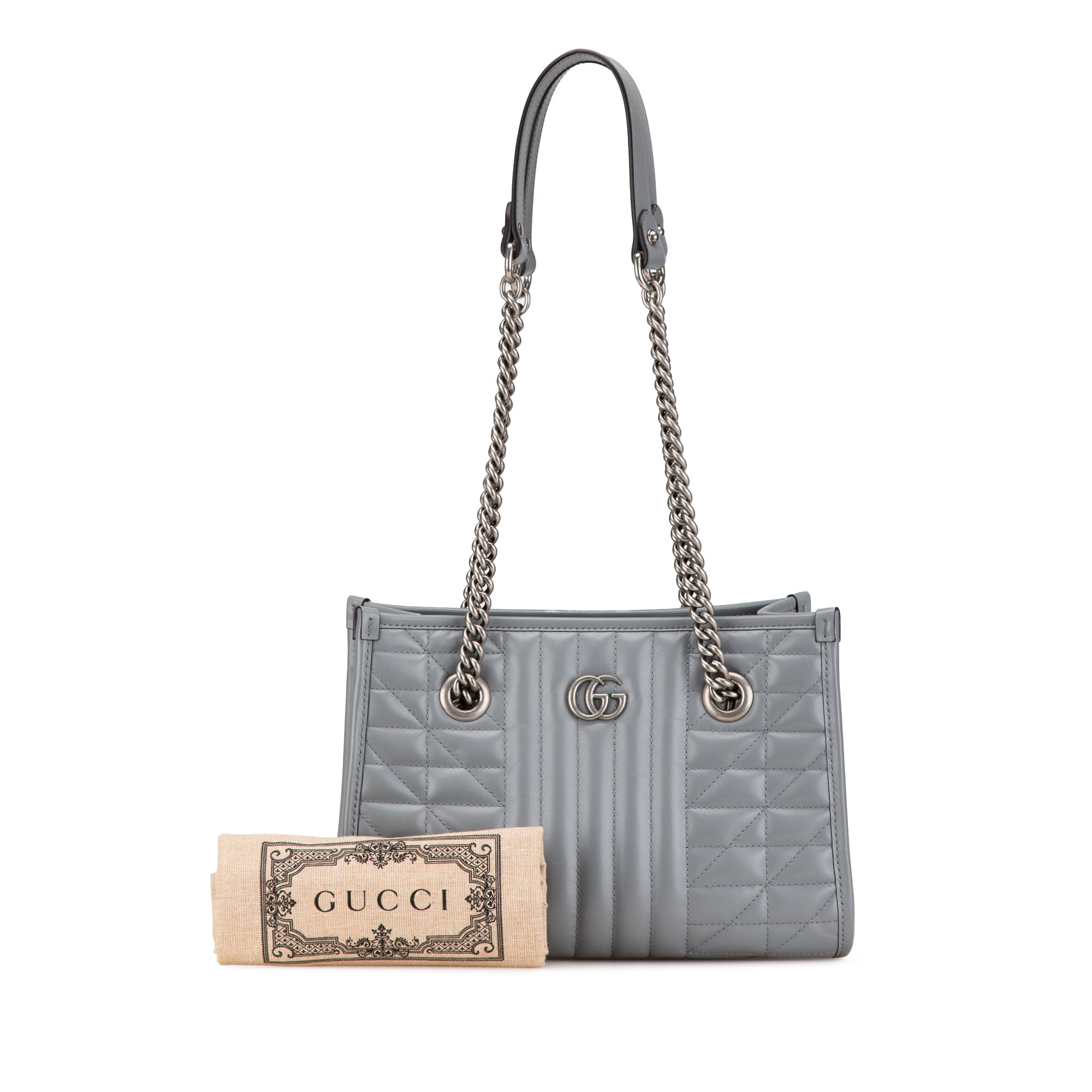 Gucci Small GG Marmont Matelasse Leather Aria Chain Tote - image 8