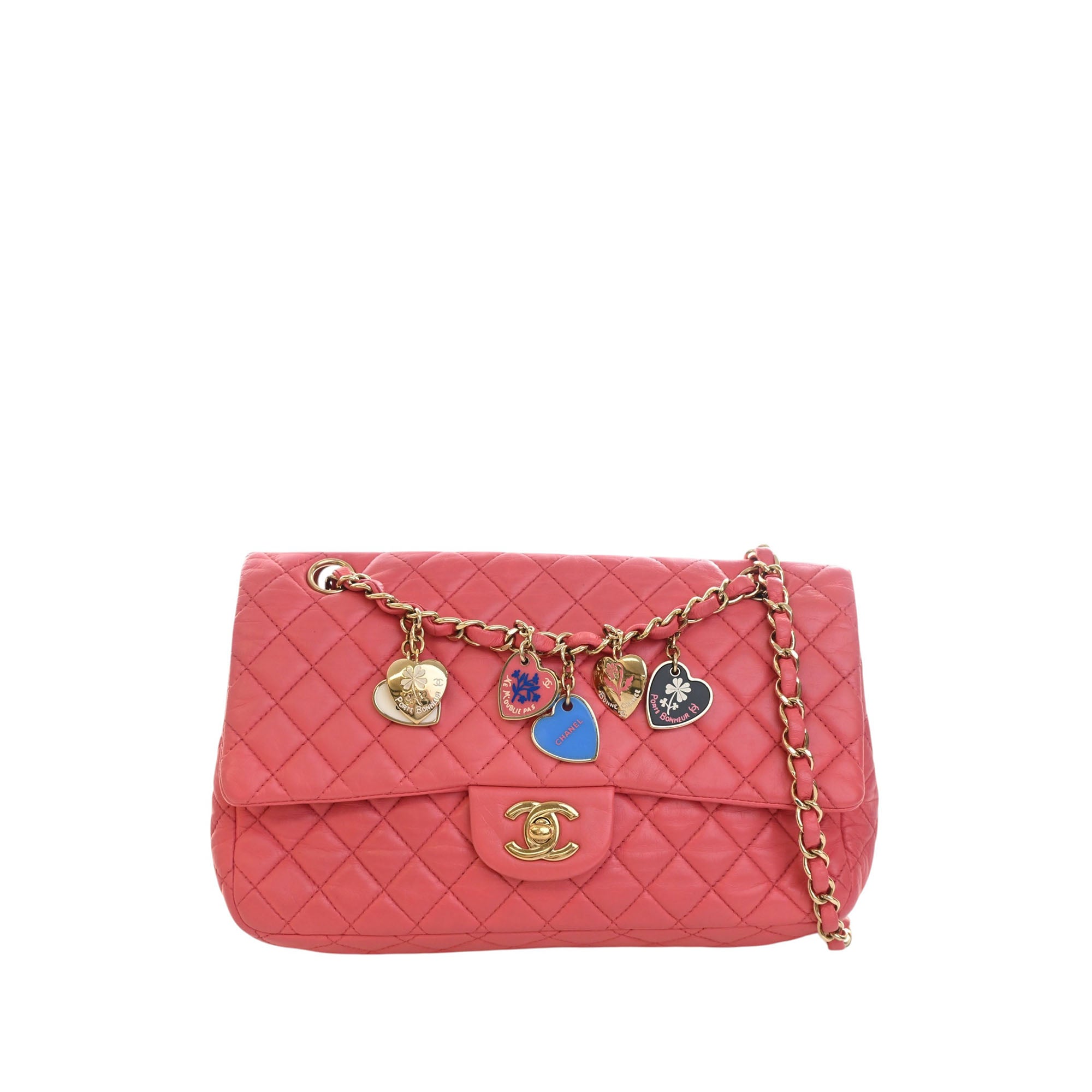 Chanel Medium Classic Lambskin Valentines Heart Charms Single Flap - image 1