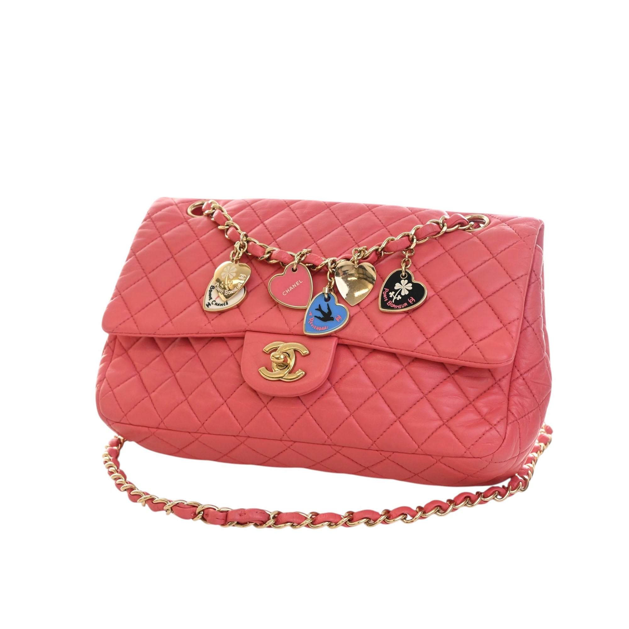 Chanel Medium Classic Lambskin Valentines Heart Charms Single Flap - image 10