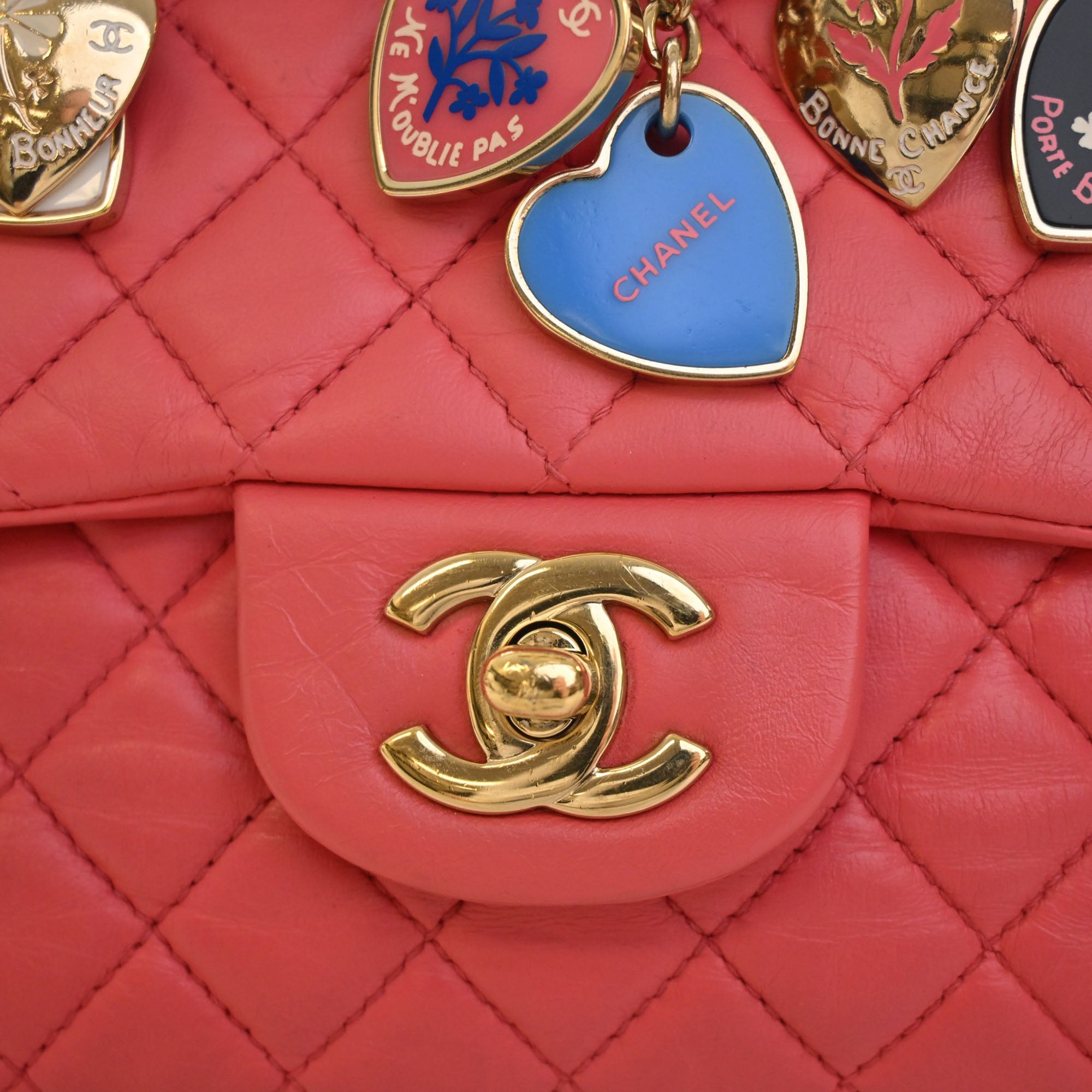 Chanel Medium Classic Lambskin Valentines Heart Charms Single Flap - image 8