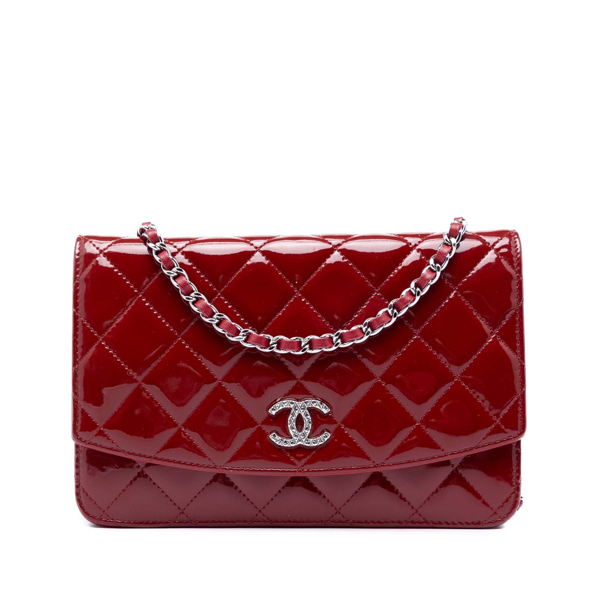 Chanel CC Quilted Patent Brilliant Wallet On Chain - image 1