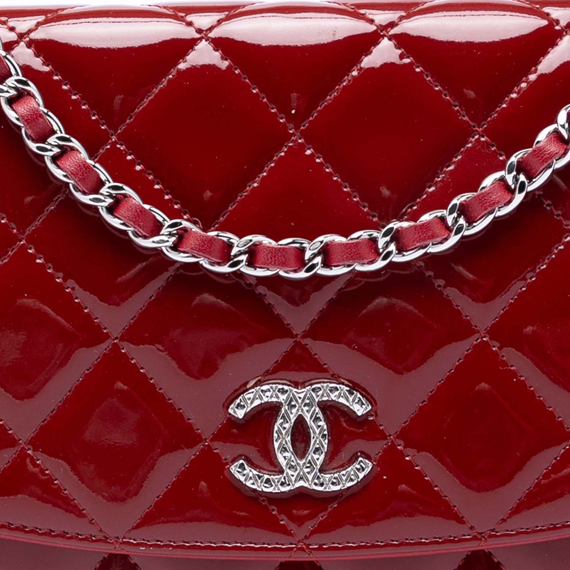 Chanel CC Quilted Patent Brilliant Wallet On Chain - image 6