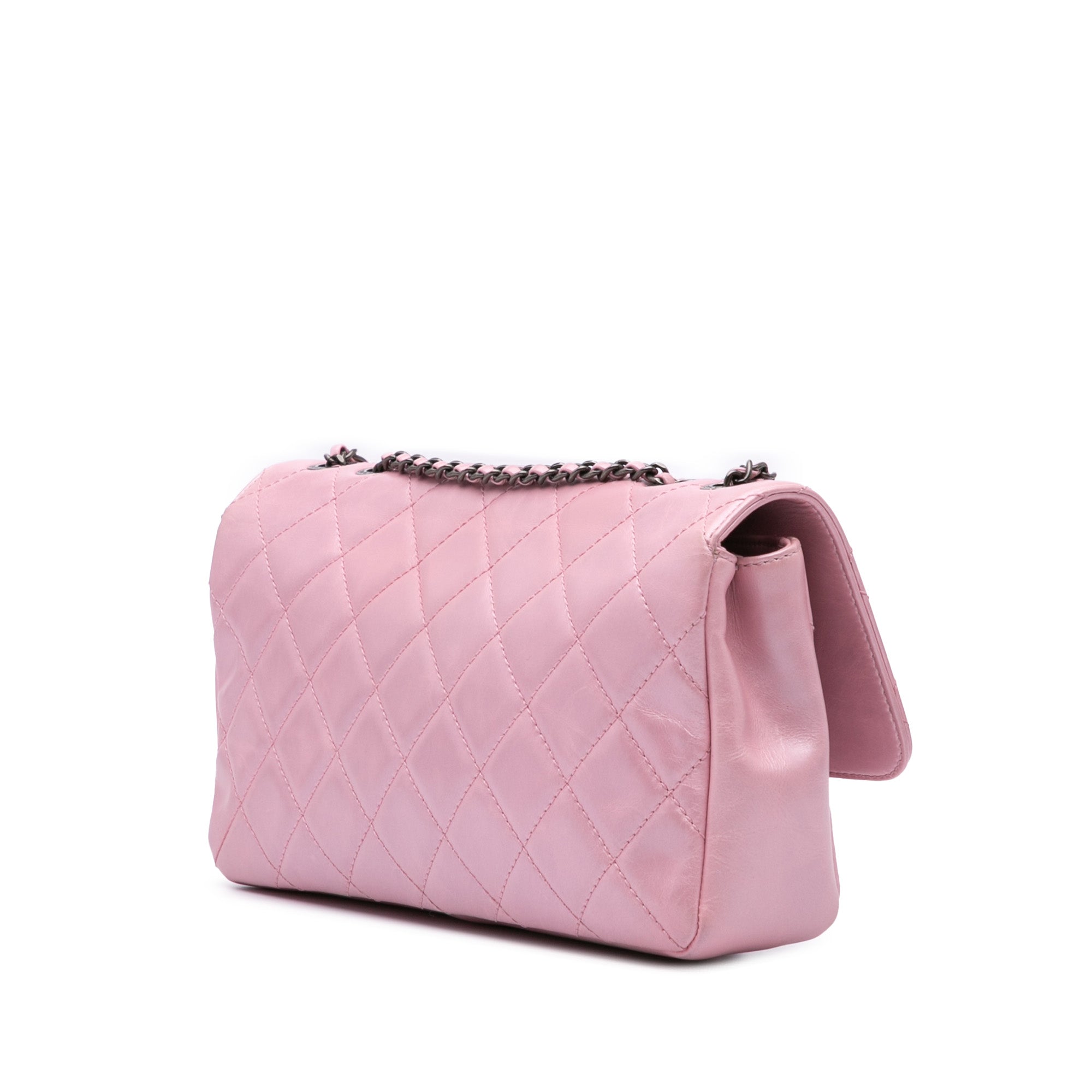 Chanel Medium Quilted Metallic Calfskin Coco Pleats Chain Flap - image 2
