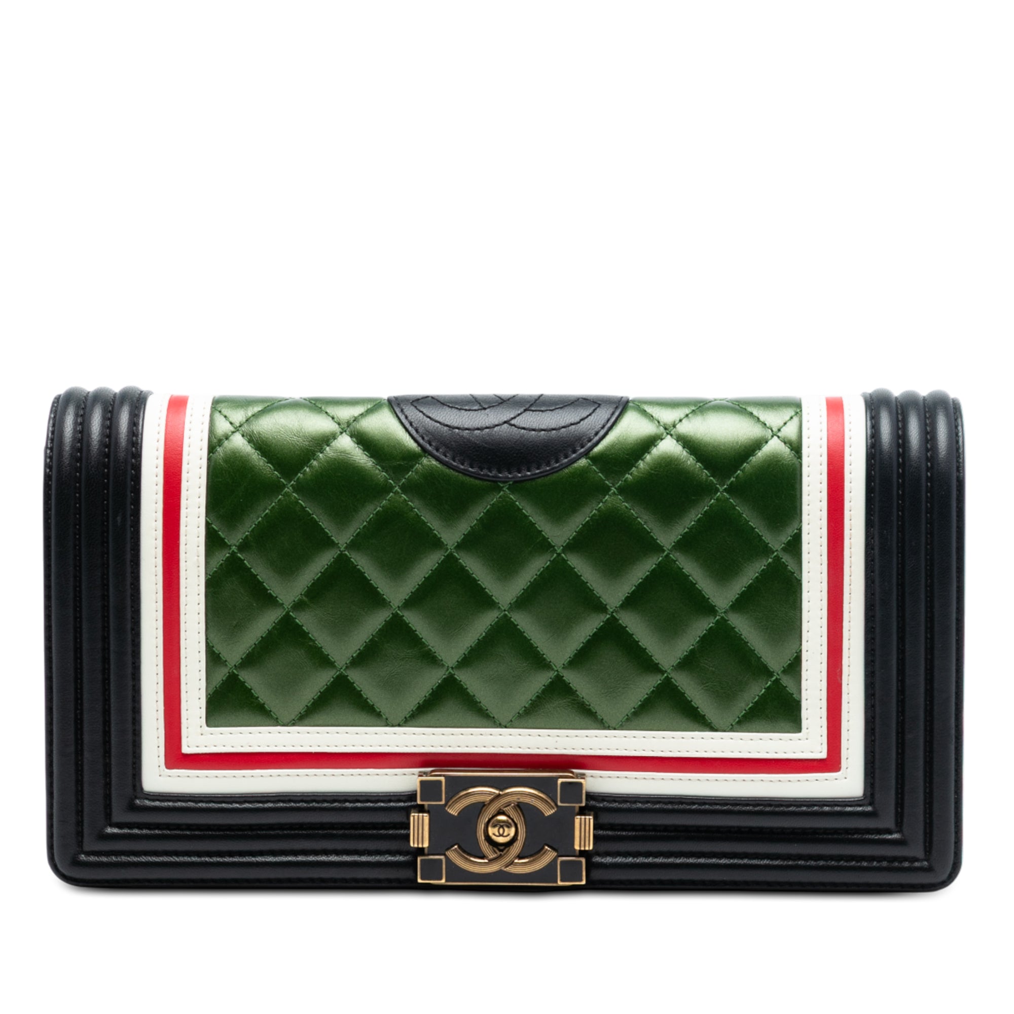 Chanel Multicolor Quilted Lambskin Crest East West Boy Flap - image 1