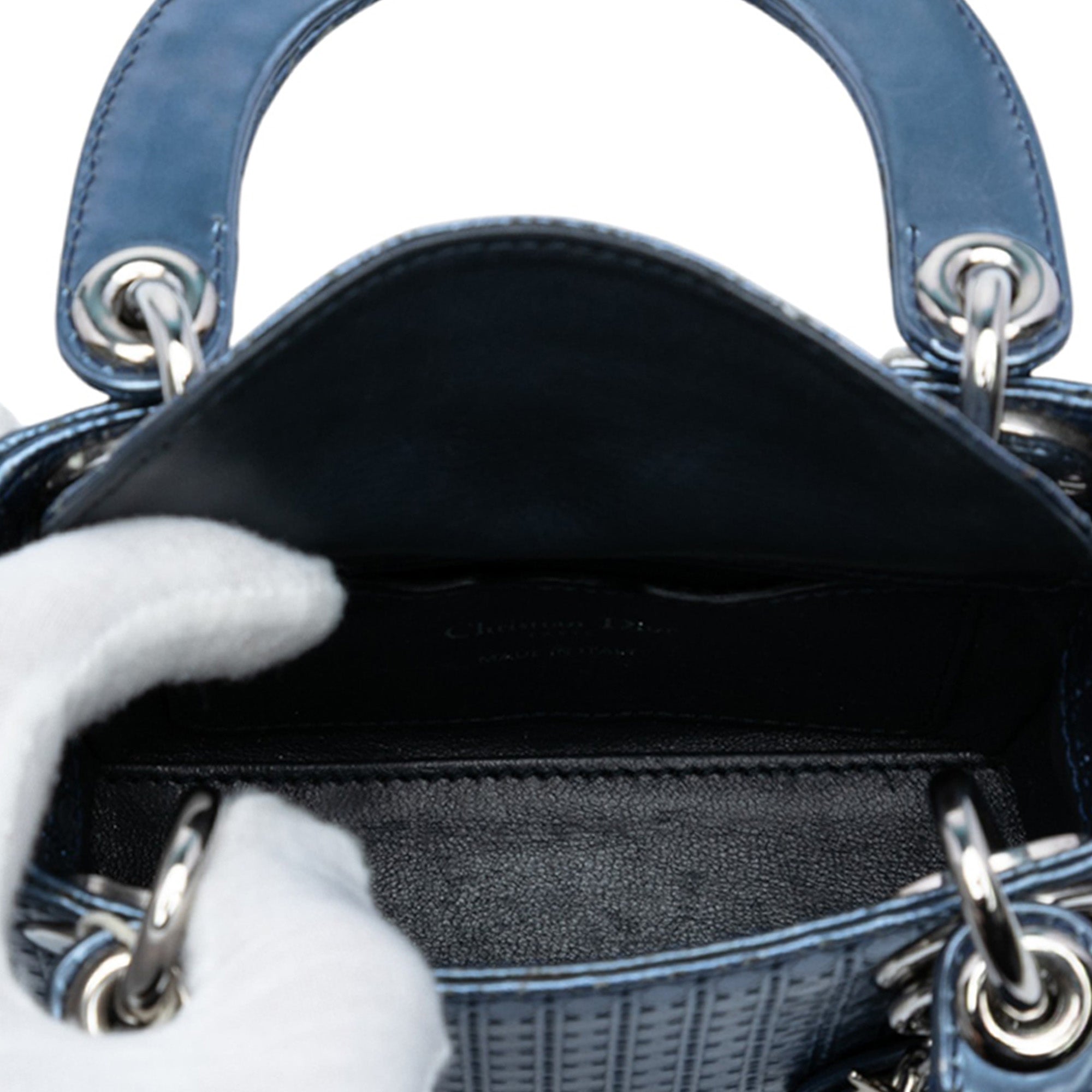 Dior Mini Metallic Patent Microcannage Lady Dior - image 4