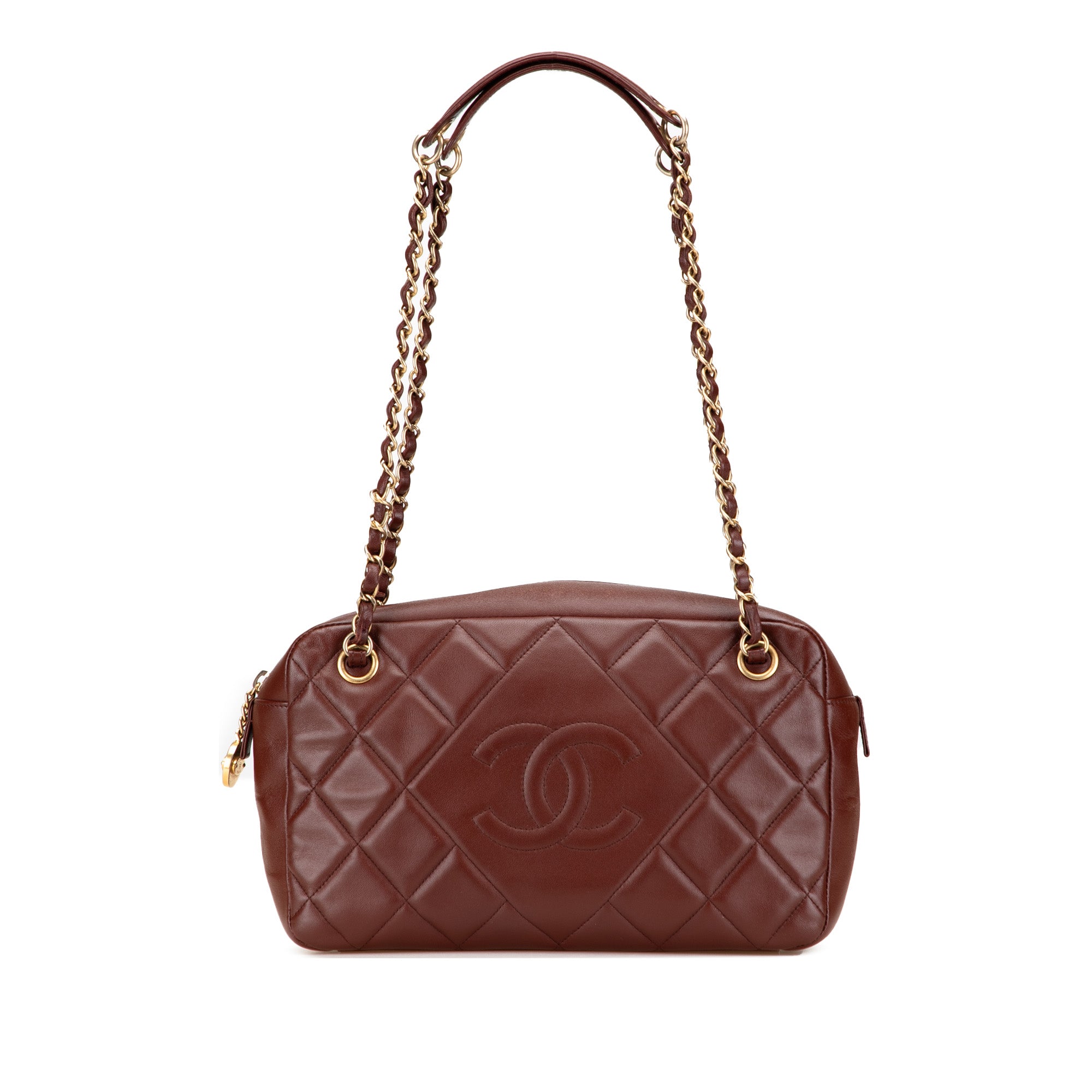 Chanel CC Quilted Lambskin Diamond Shoulder Bag - image 1