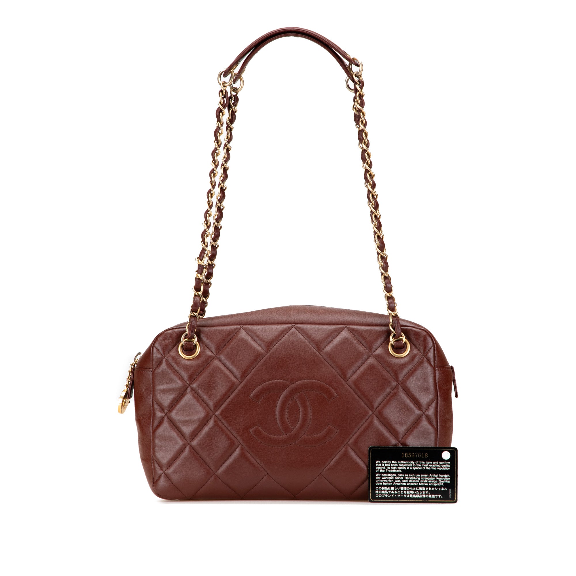 Chanel CC Quilted Lambskin Diamond Shoulder Bag - image 11