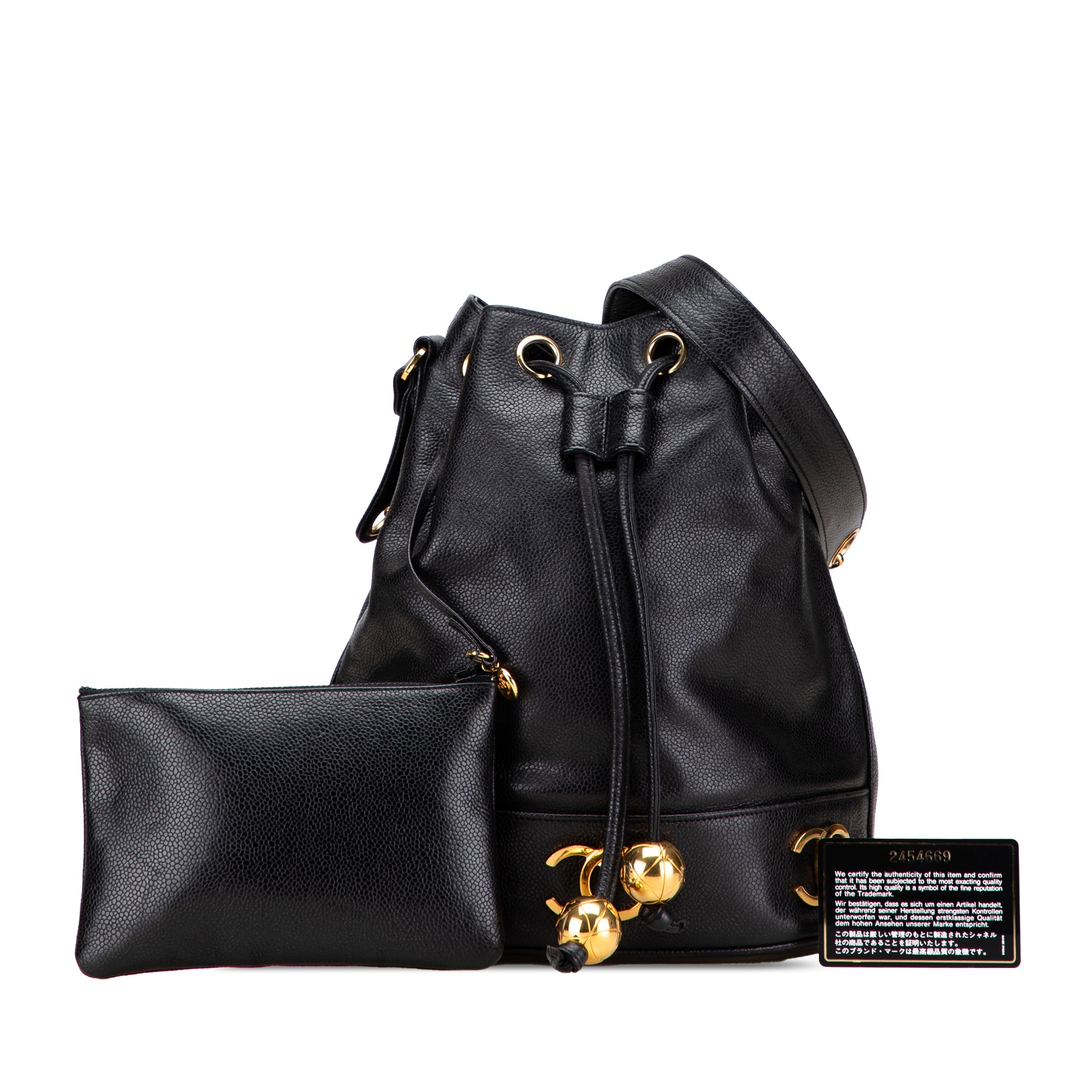 Chanel Caviar Triple CC Drawstring Bucket Bag - image 11