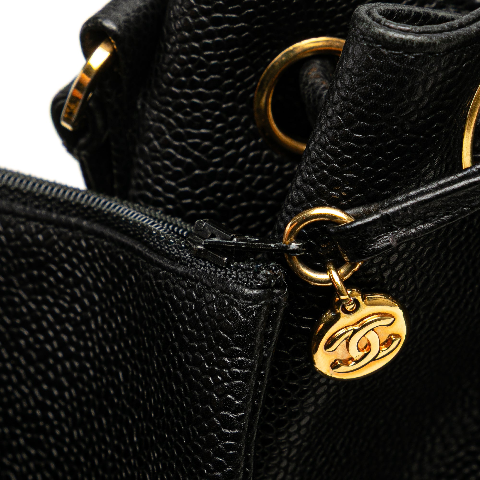 Chanel Caviar Triple CC Drawstring Bucket Bag - image 8
