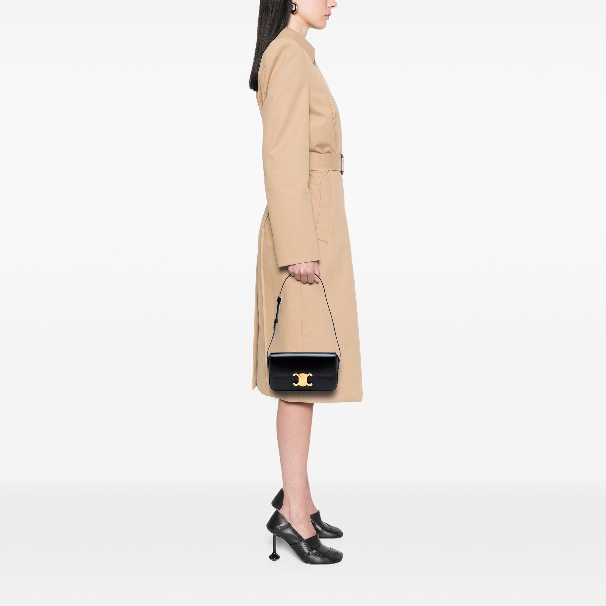 Celine Shiny Calfskin Triomphe Claude Shoulder Bag - image 6