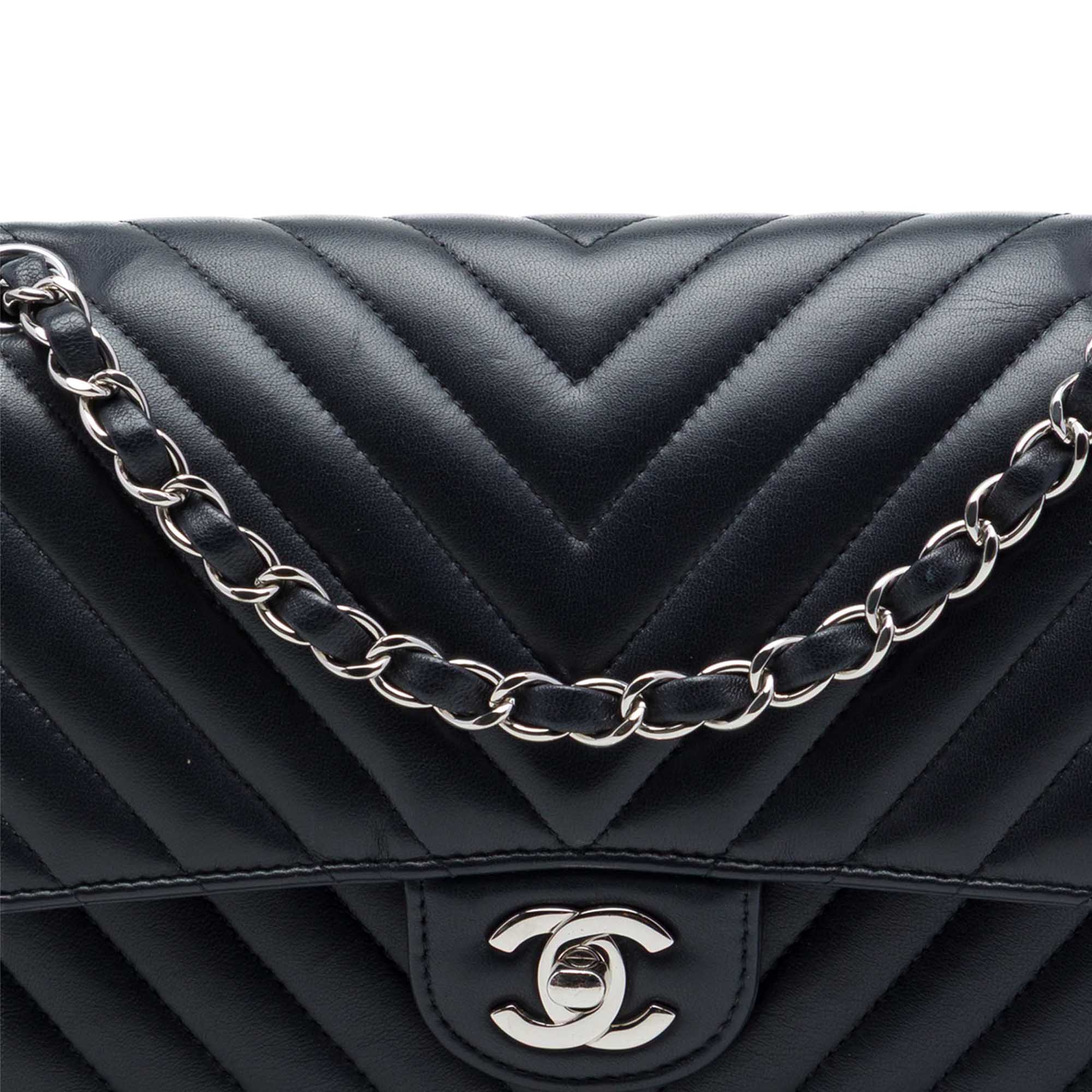 Chanel Medium Classic Chevron Lambskin Double Flap - image 6