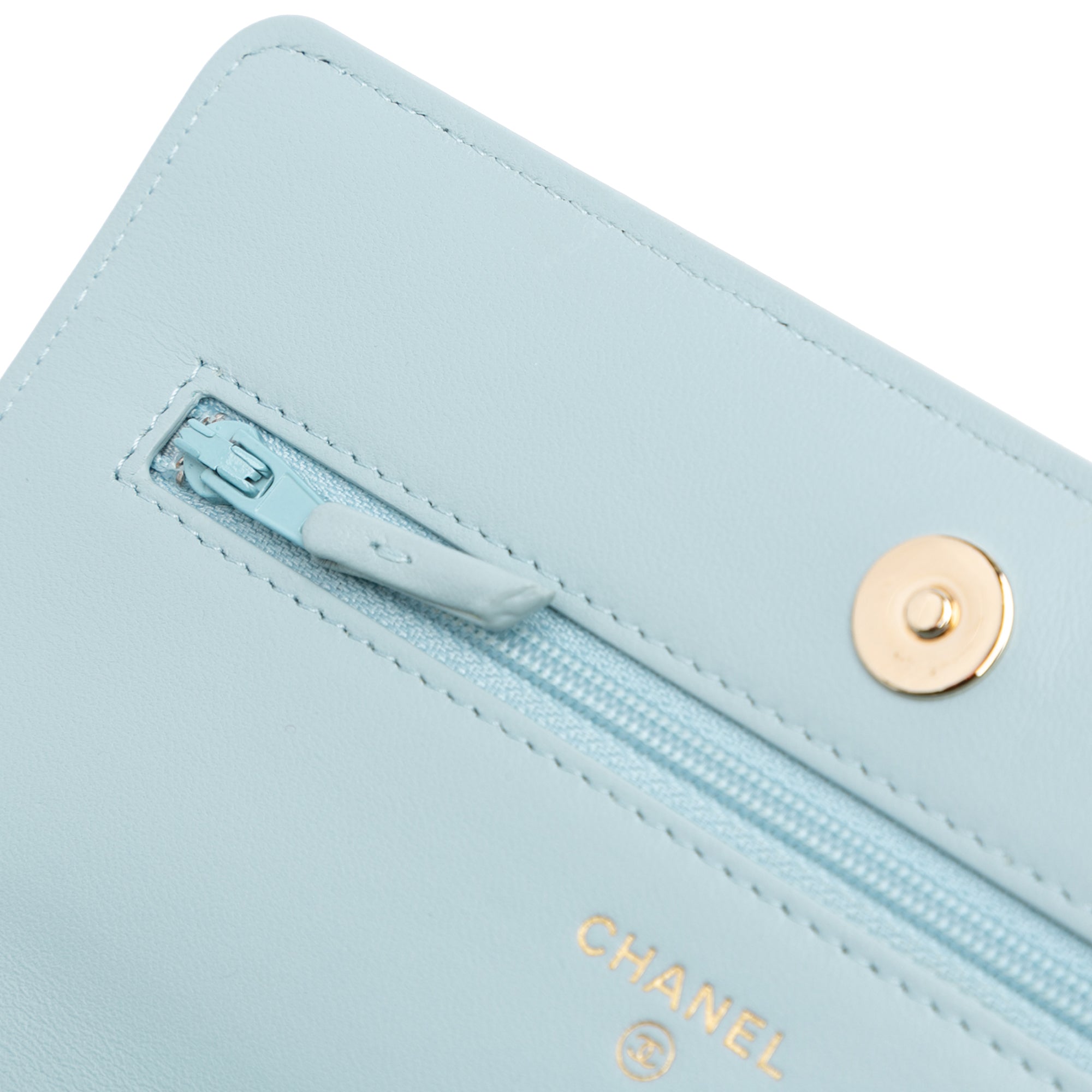 Chanel CC Lambskin Pearl Wallet On Chain - image 7