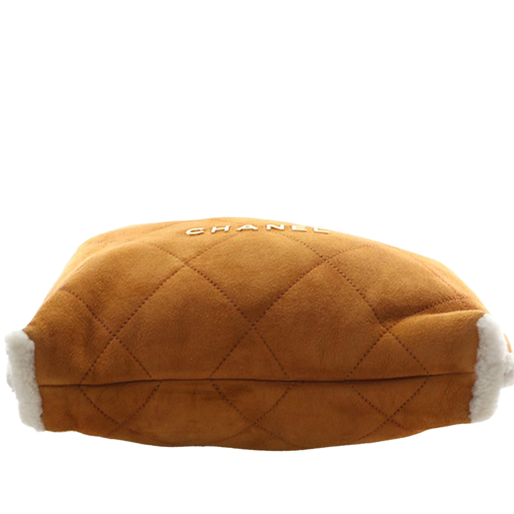 Chanel Large Quilted Suede 22 Hobo with Shearling Trim - image 5